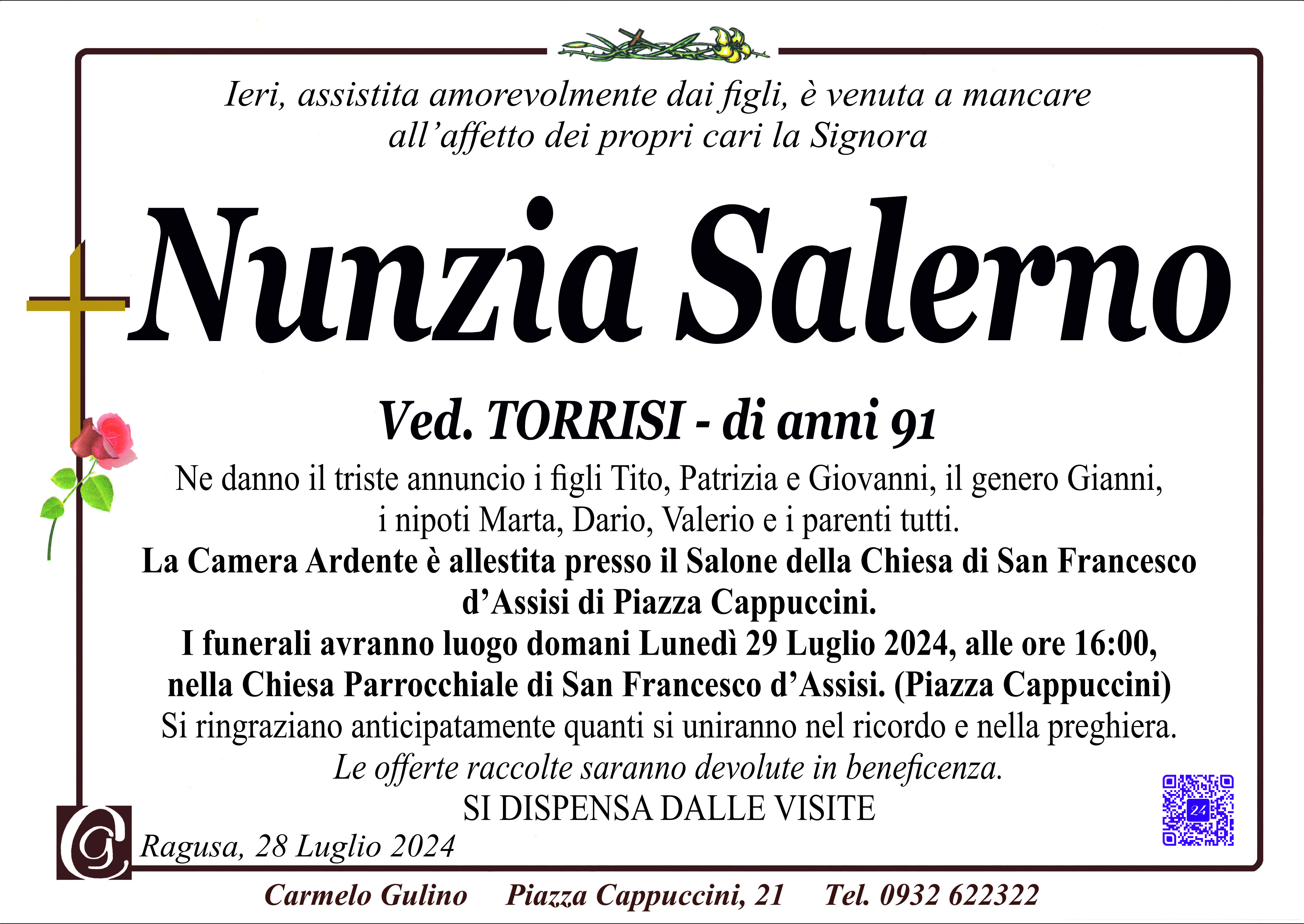 Necrologi: Nunzia Salerno