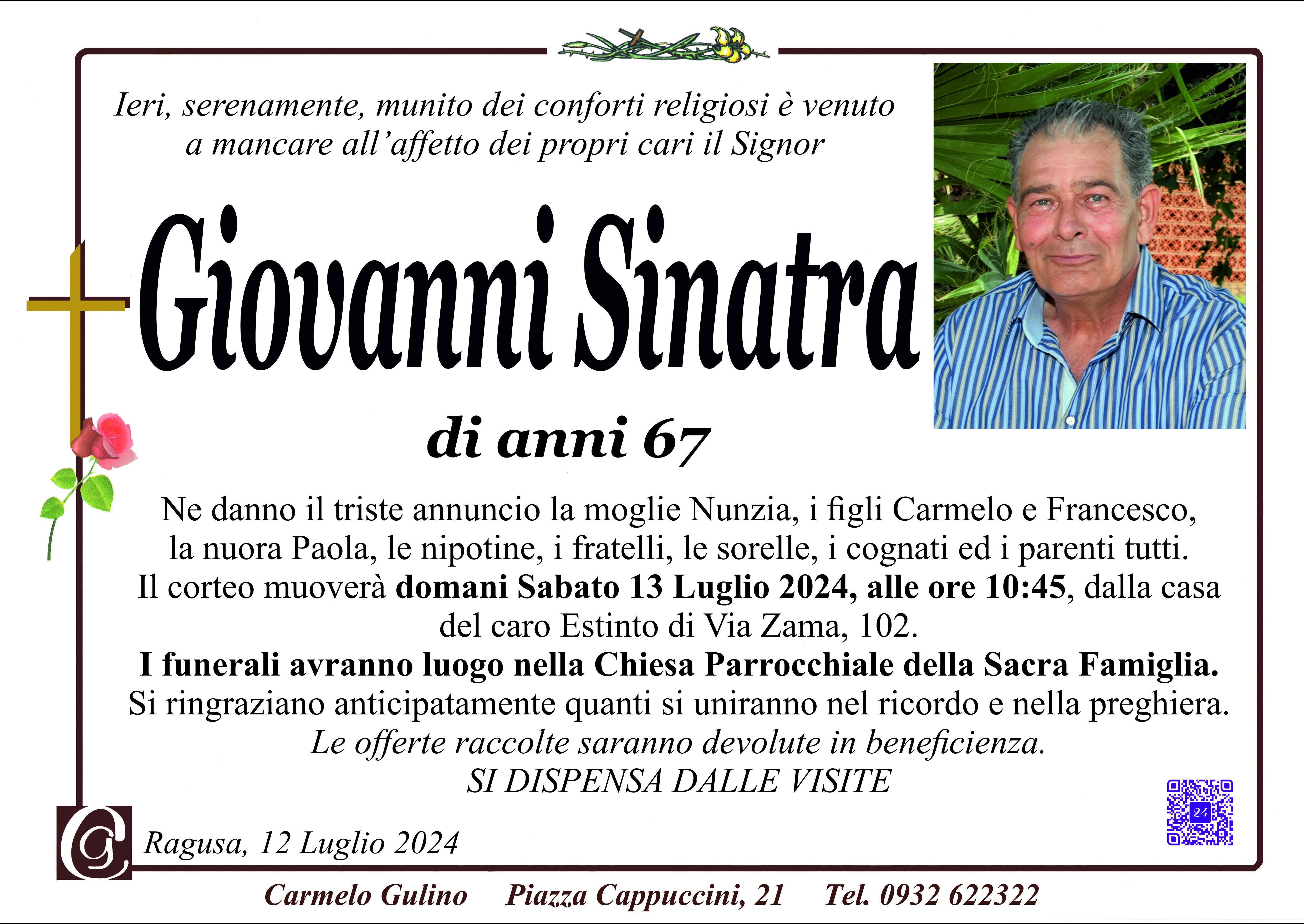 Necrologi: Giovanni Sinatra
