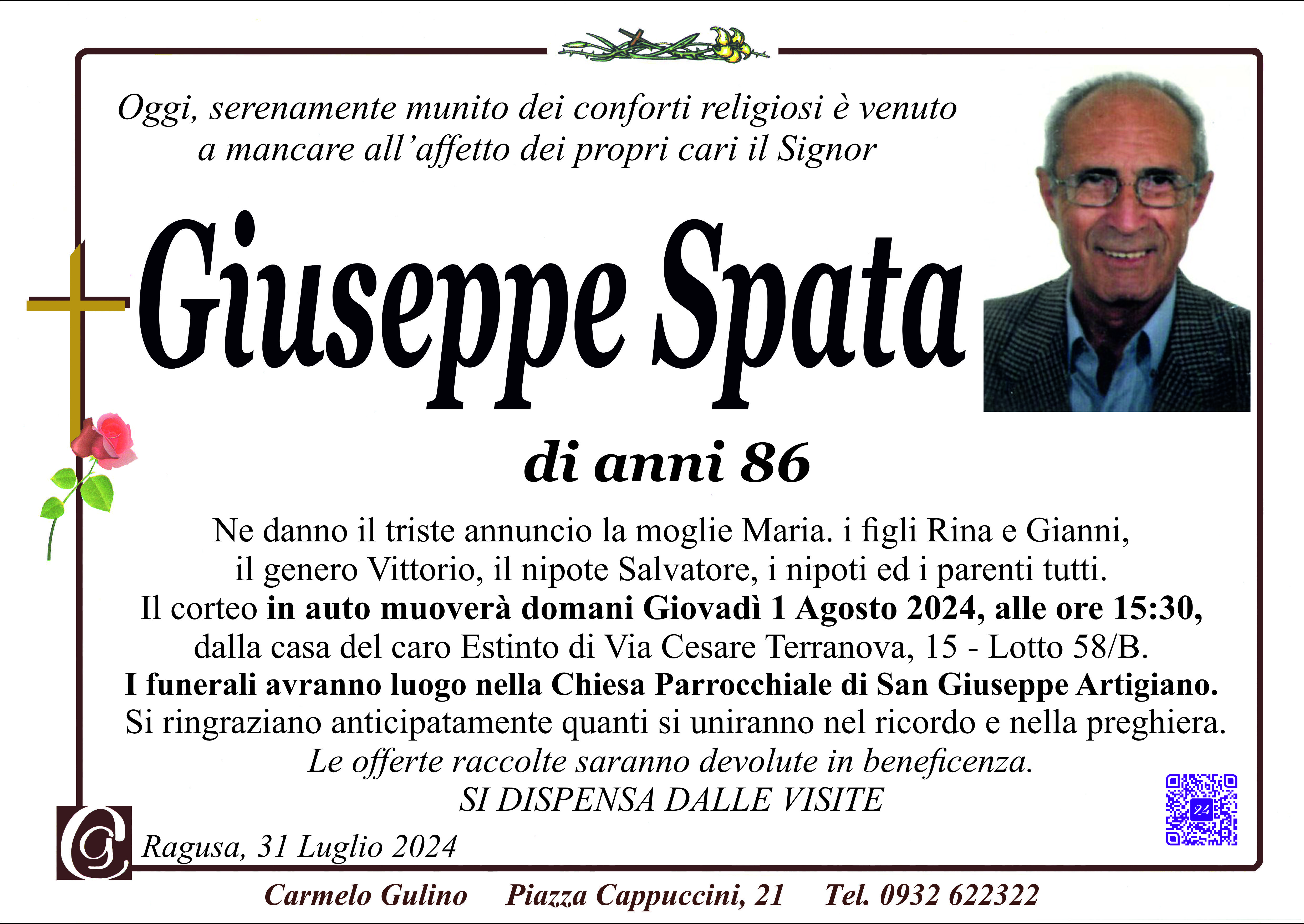Necrologi: Giuseppe Spata