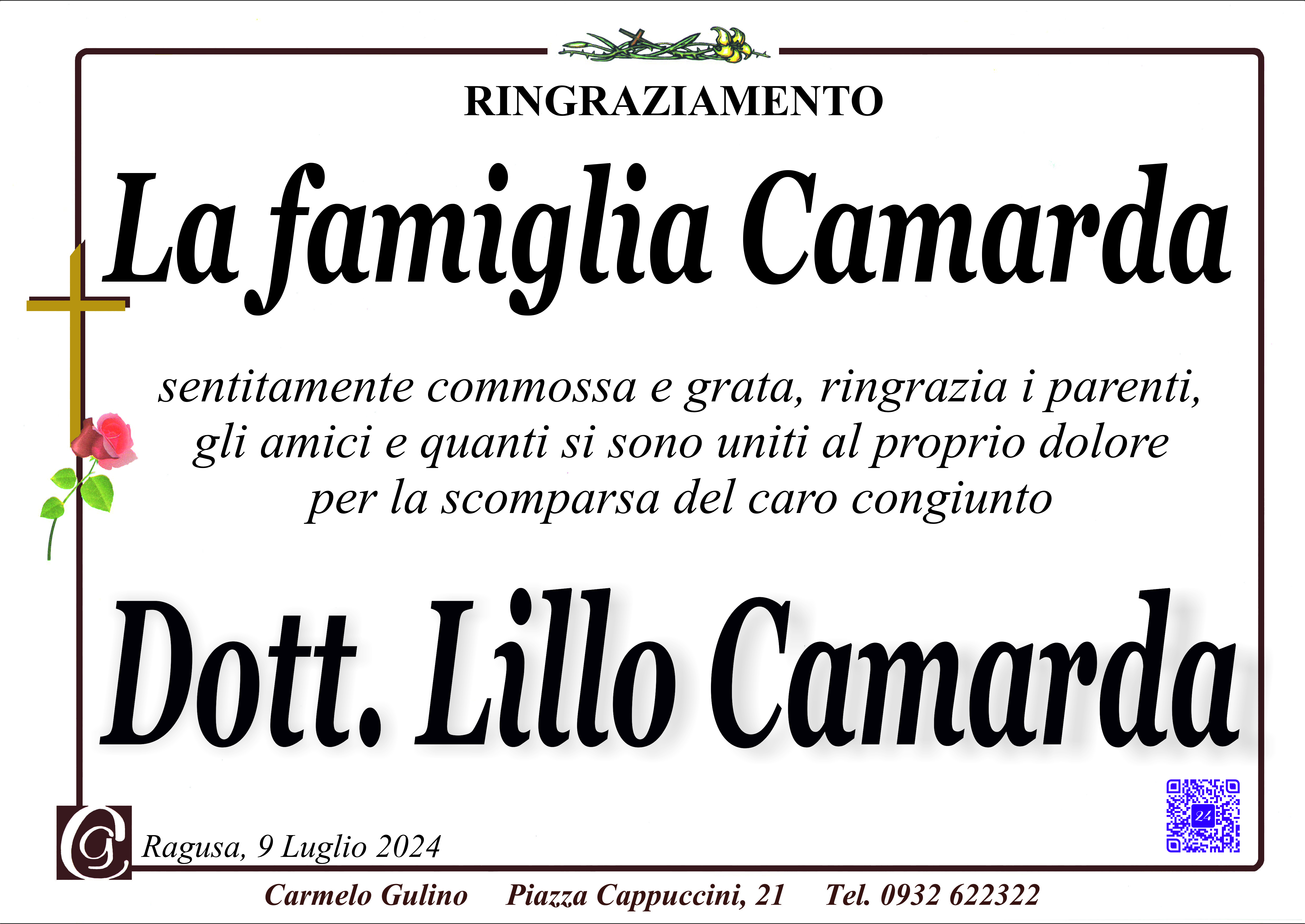 Ringraziamento famiglia Camarda