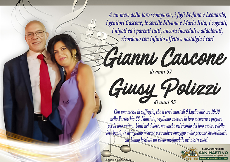 Trigesimo di Gianni Cascone e Giusy Polizzi