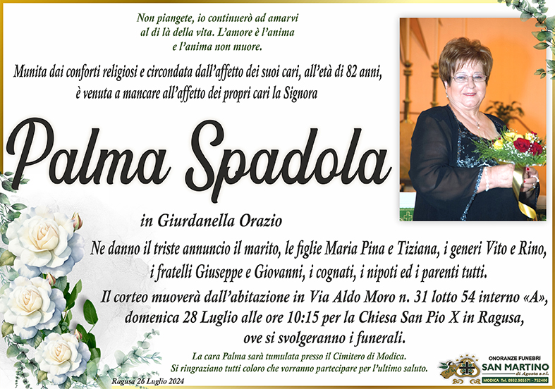 Necrologi: Palma Spadola