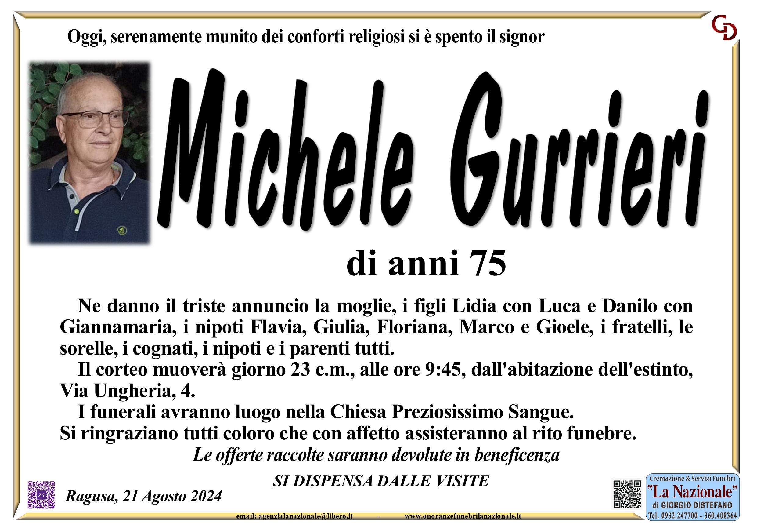 Necrologi: Michele Gurrieri
