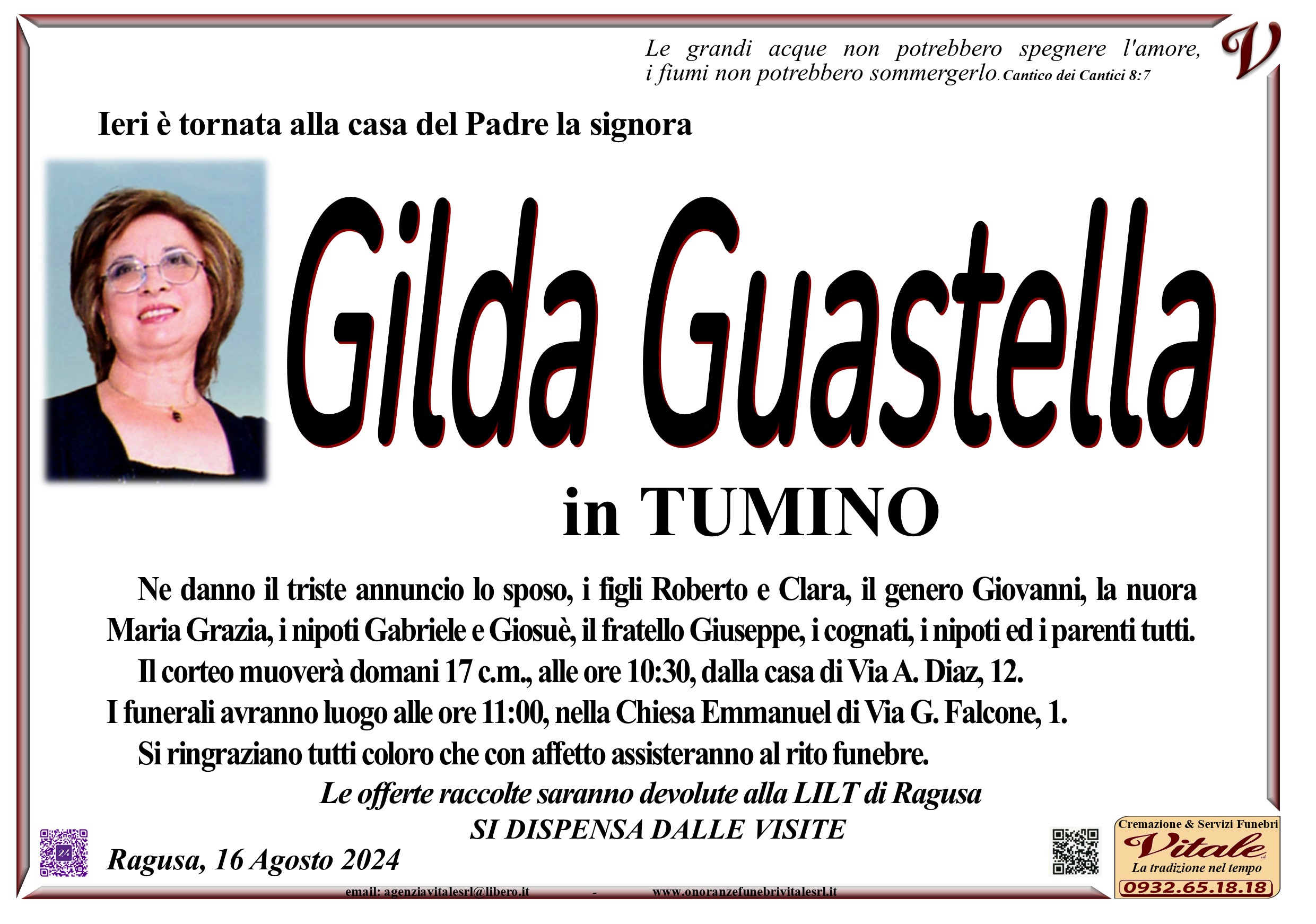 Necrologi: Gilda Guastella