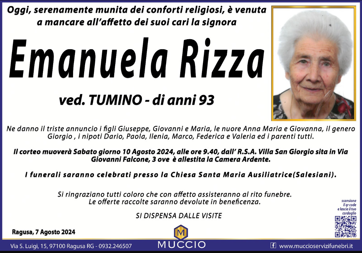 Necrologi: Emanuela Rizza