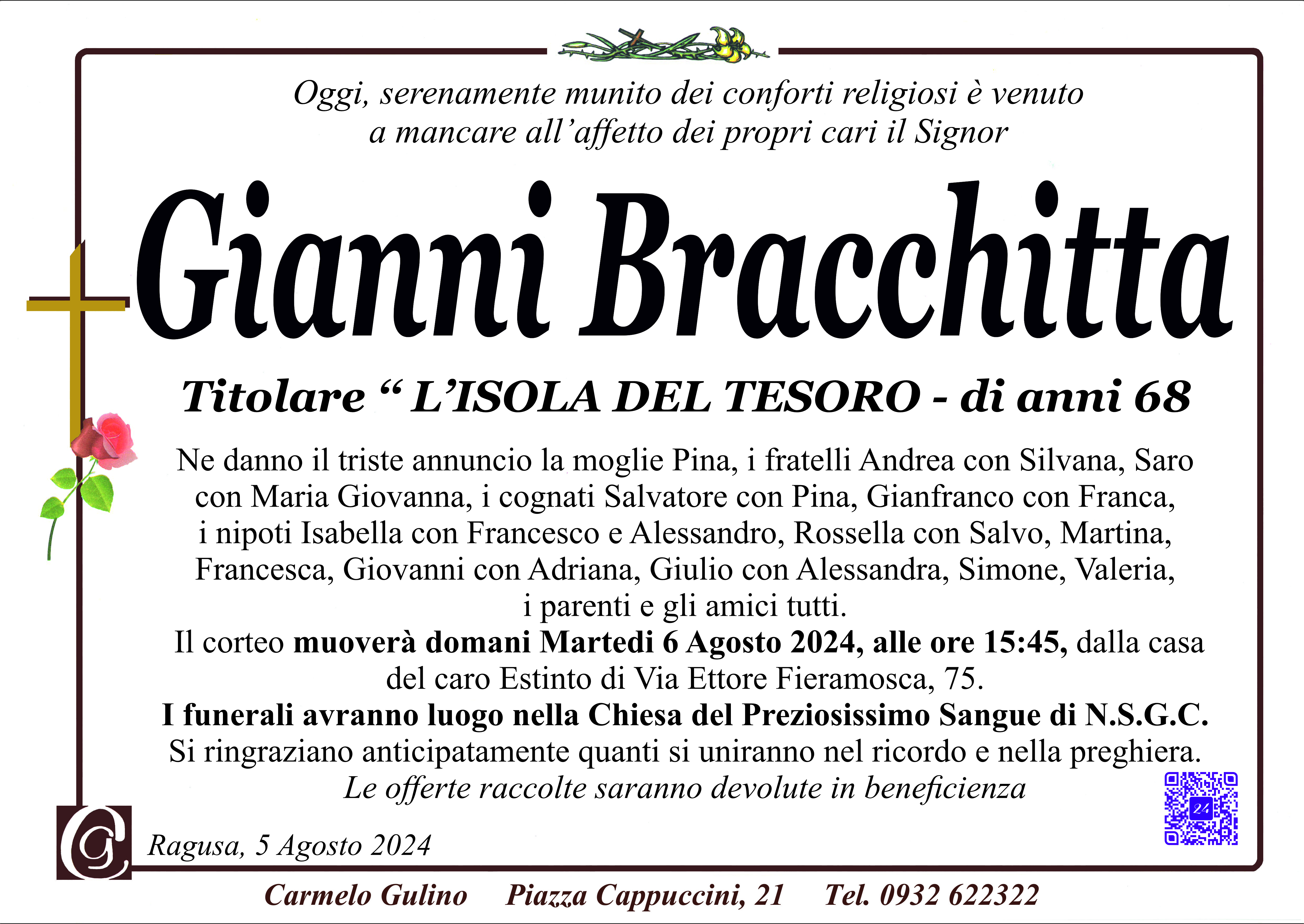 Necrologi: Gianni Bracchitta