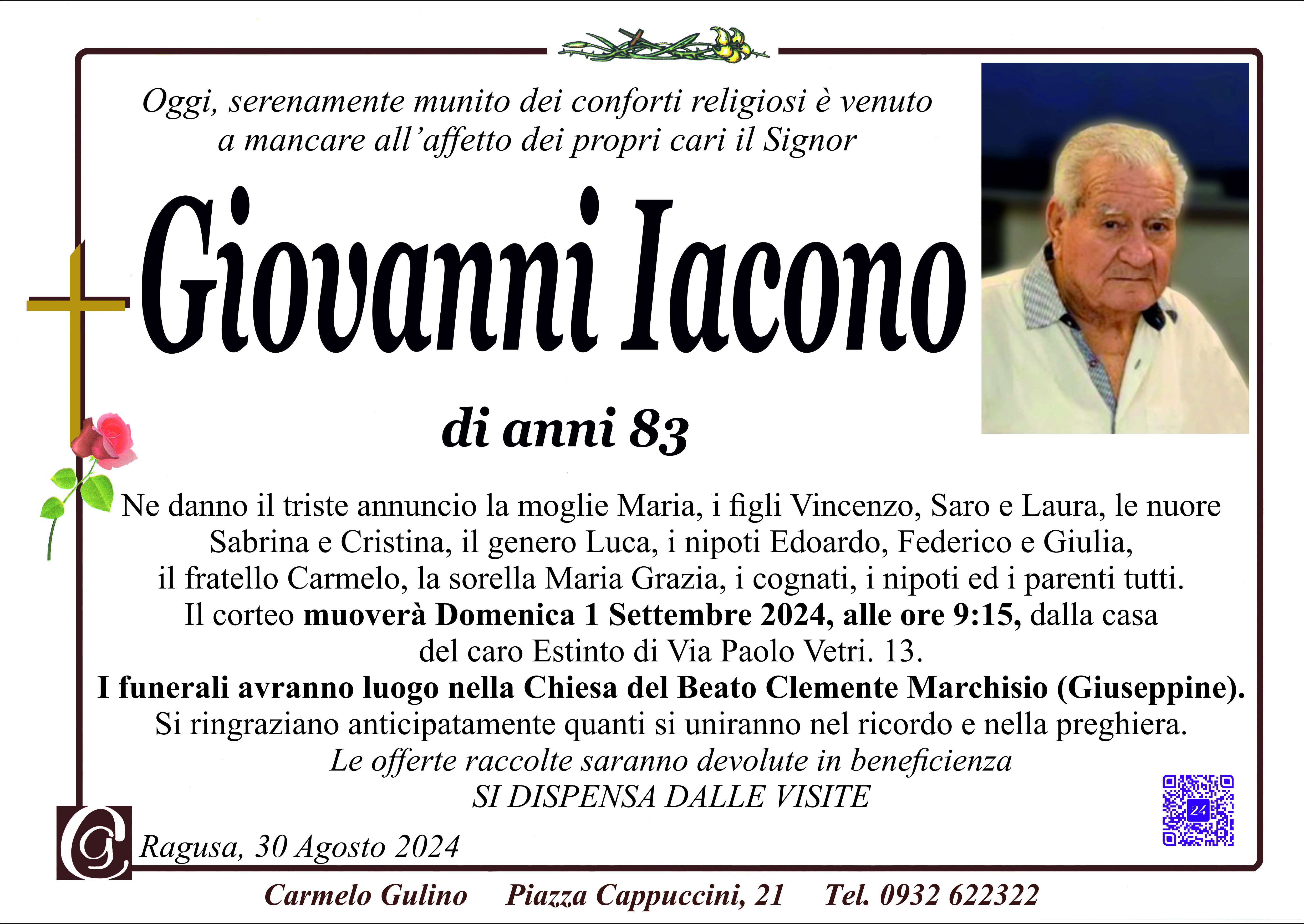 Necrologi: Giovanni Iacono