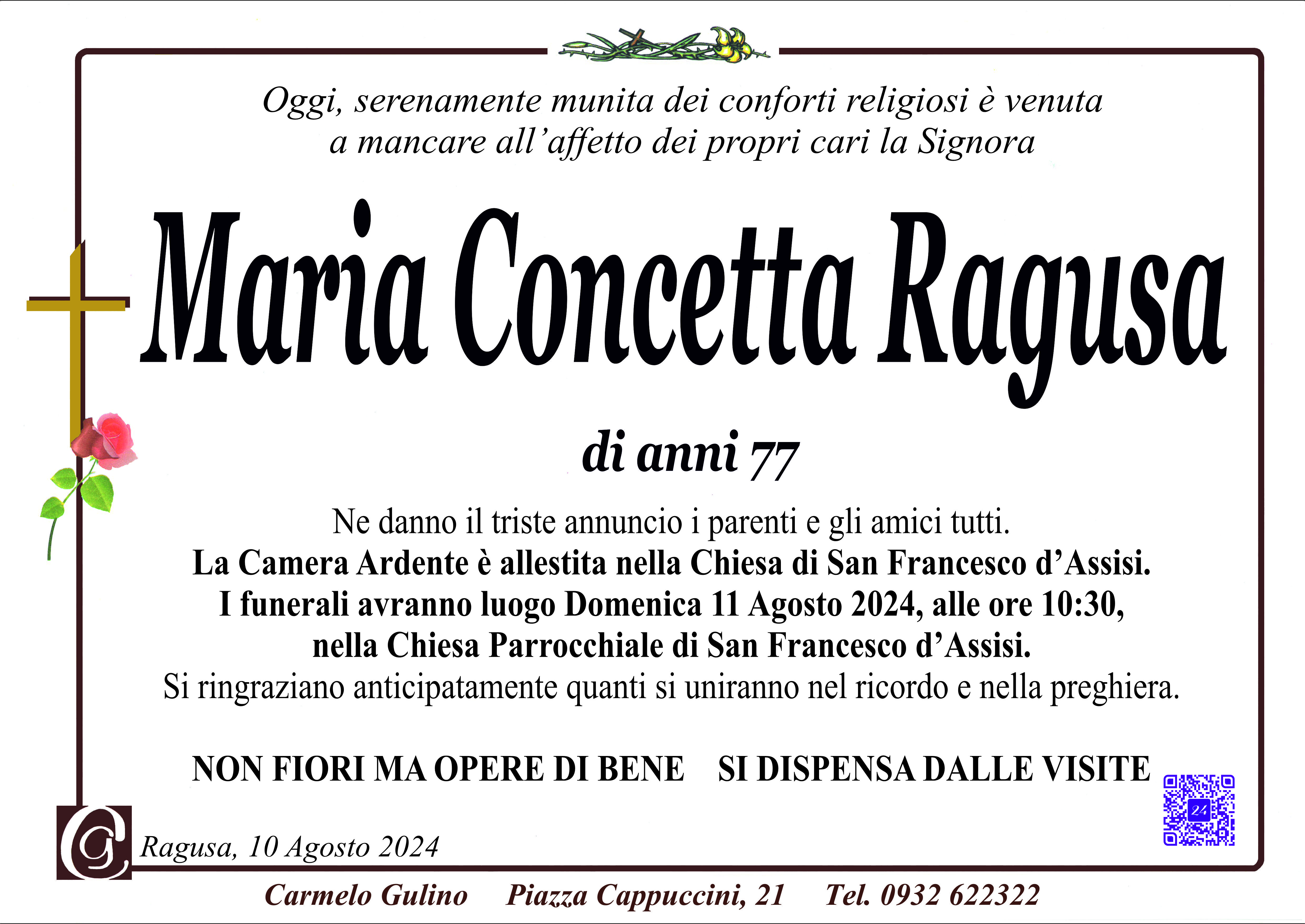 Necrologi: Maria Concetta Ragusa