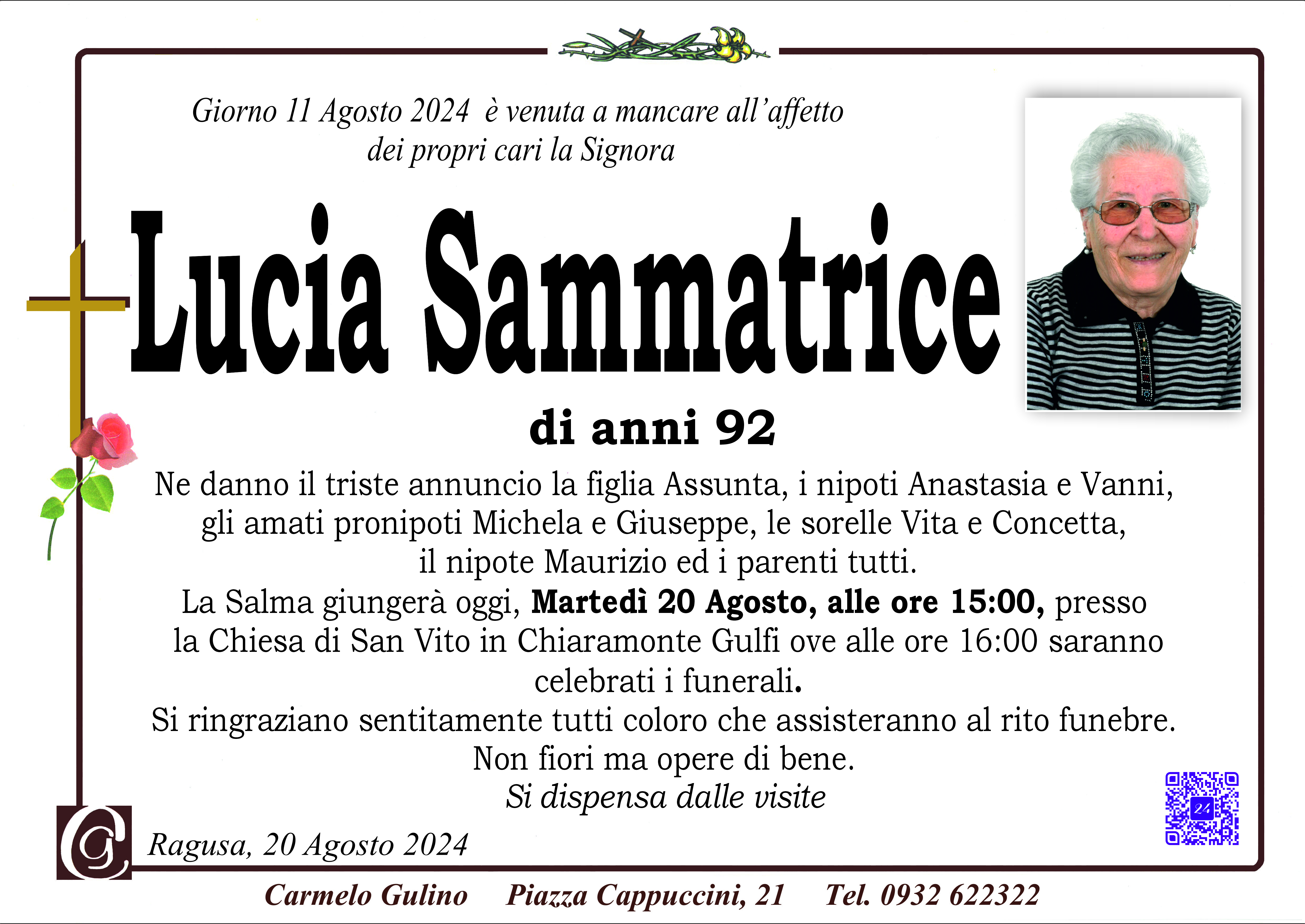 Necrologi: Lucia Sammatrice