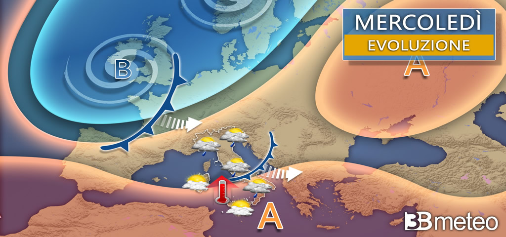 Meteo: settimana movimentata tra piogge, temporali ma anche caldo fuori stagione al sud