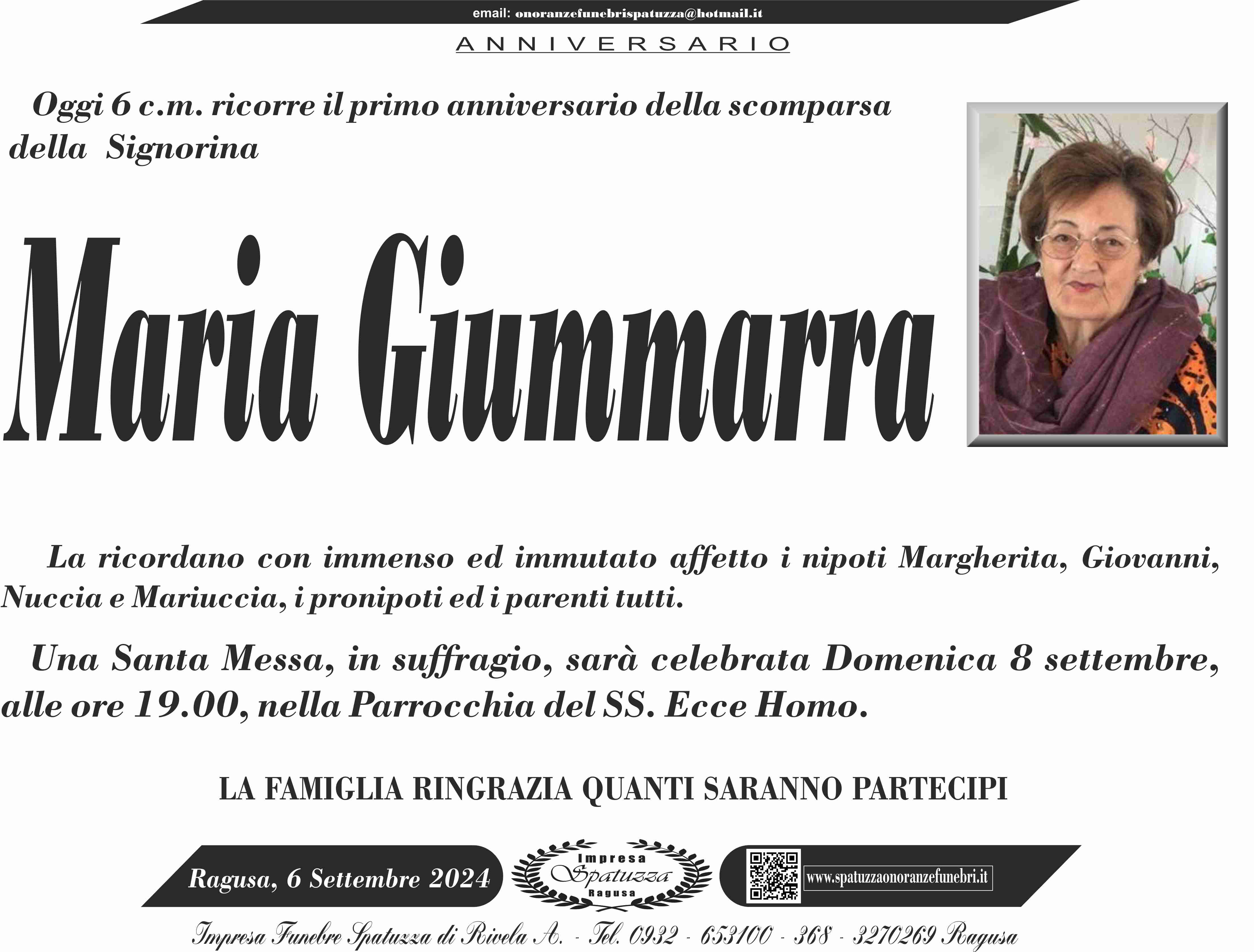 Anniversario: Maria Giummarra