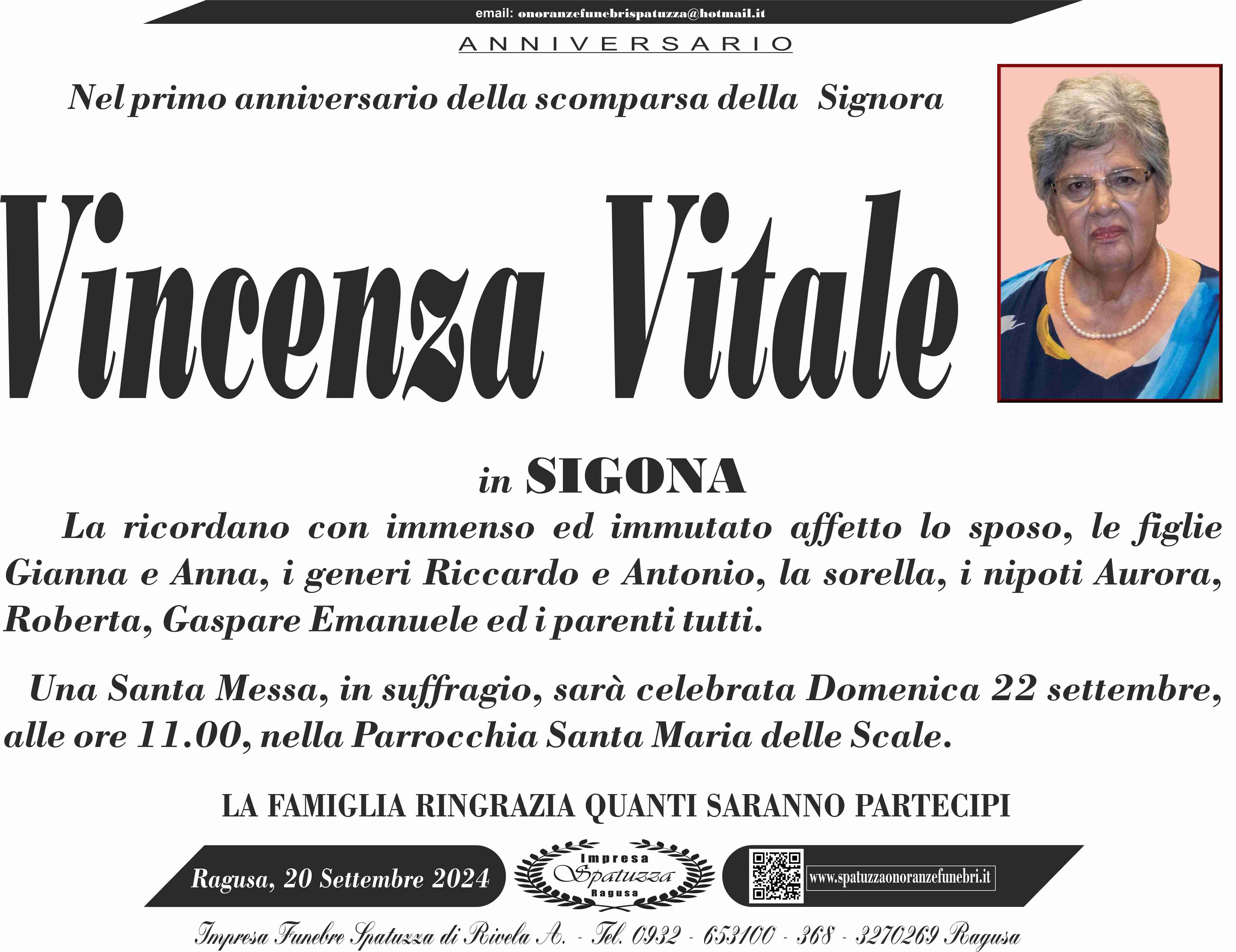 Anniversario: Vincenza Vitale