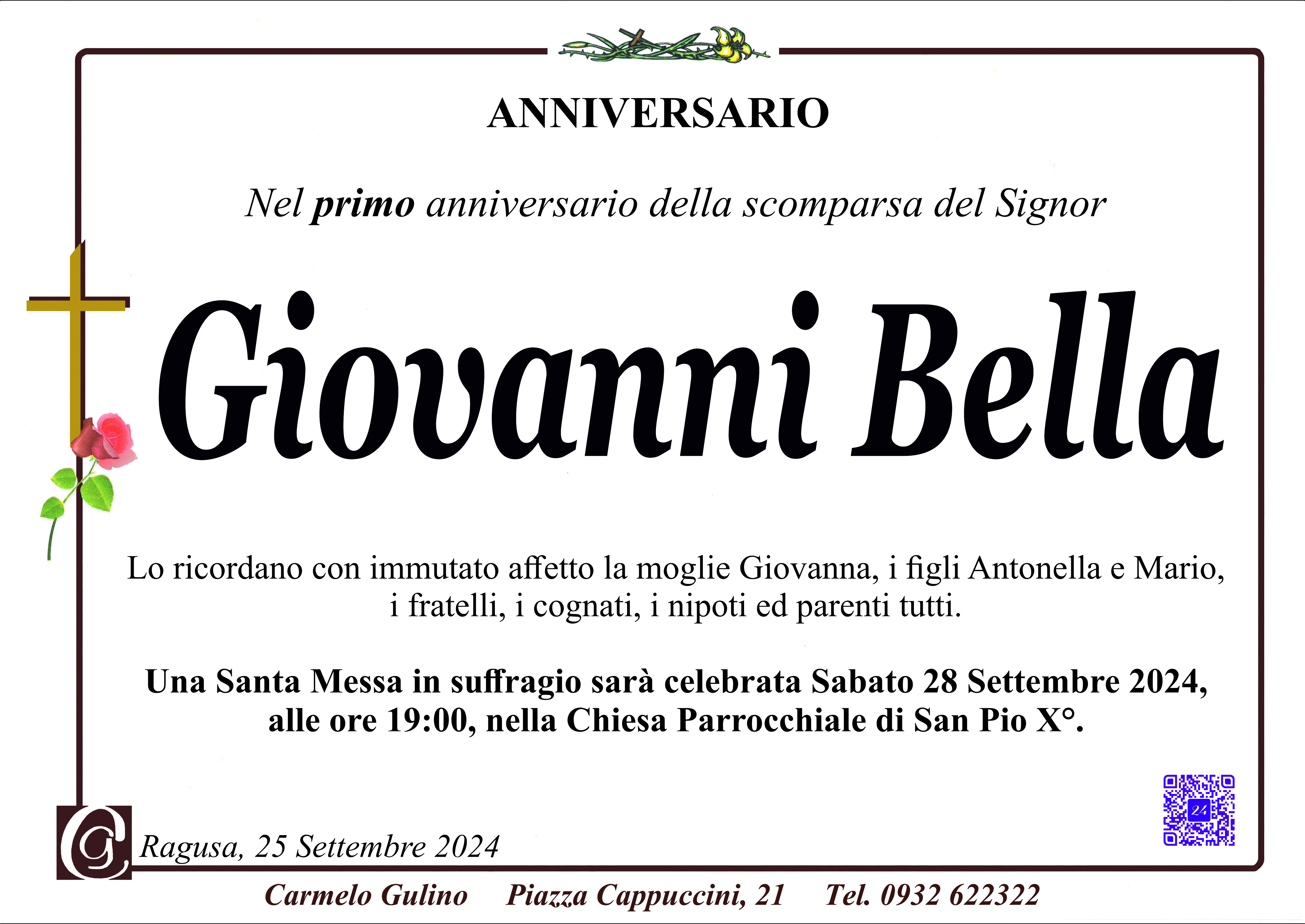 Anniversario: Giovanni Bella
