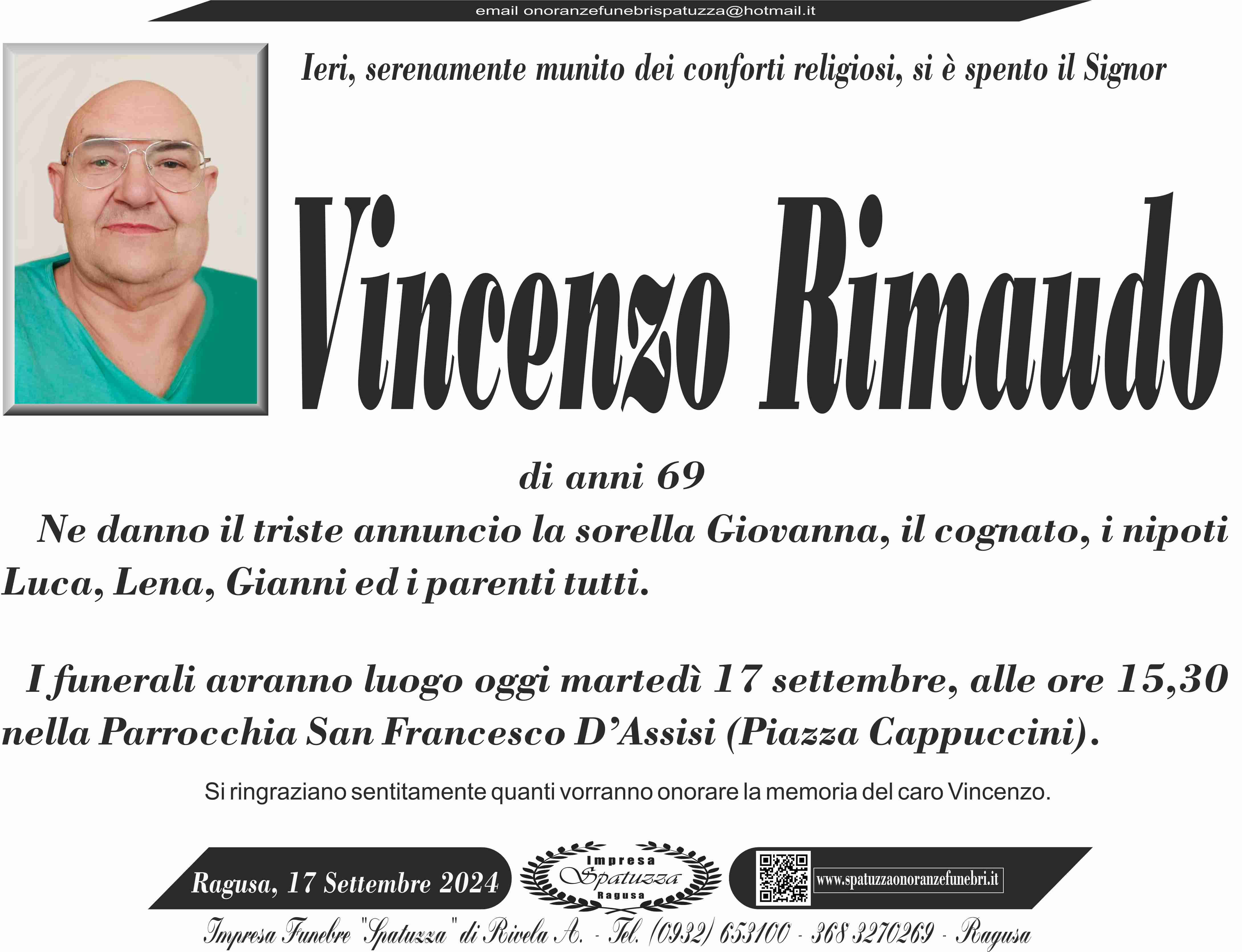 Necrologi: Vincenzo Rimaudo