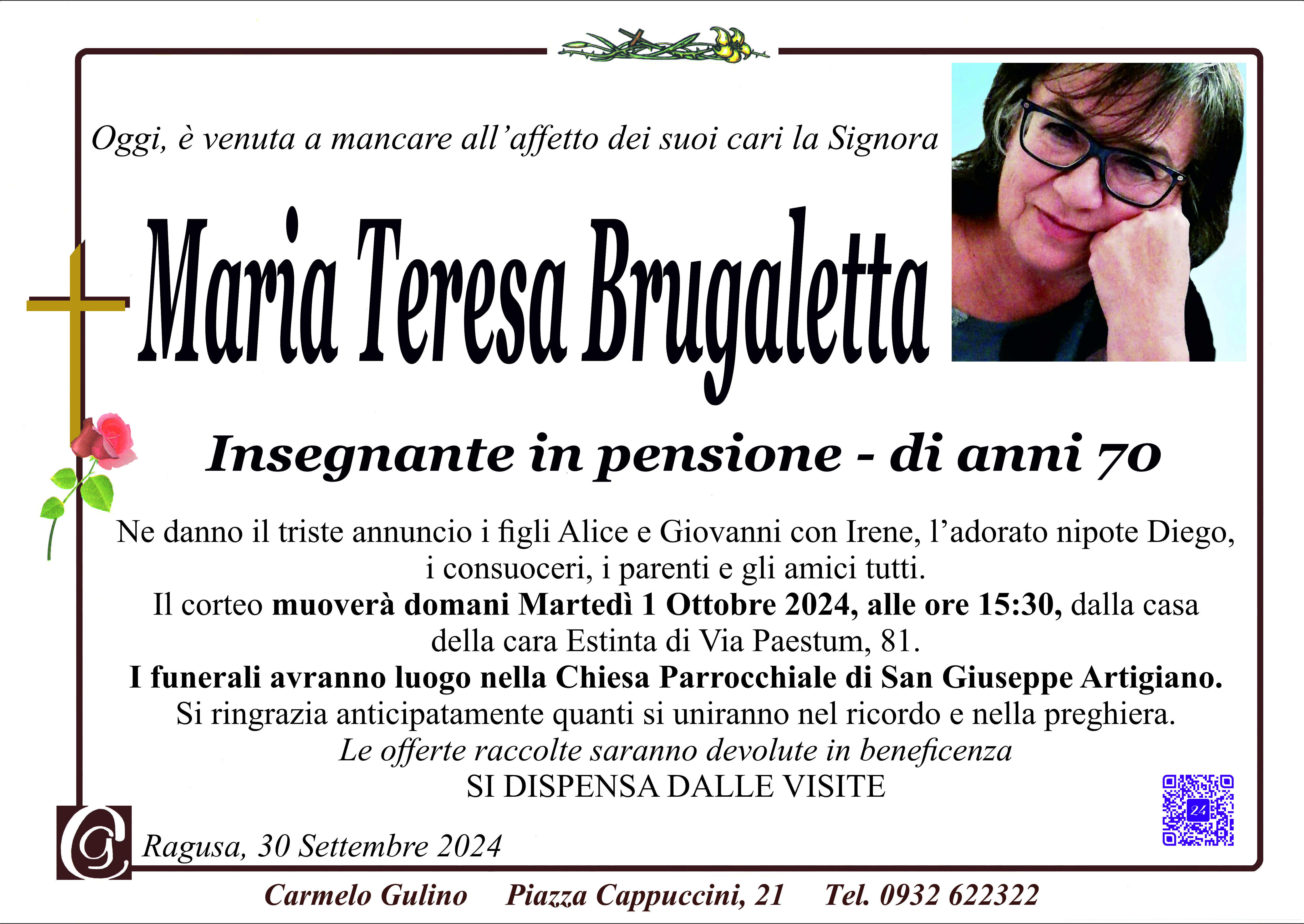 Necrologi: Maria Teresa Brugaletta