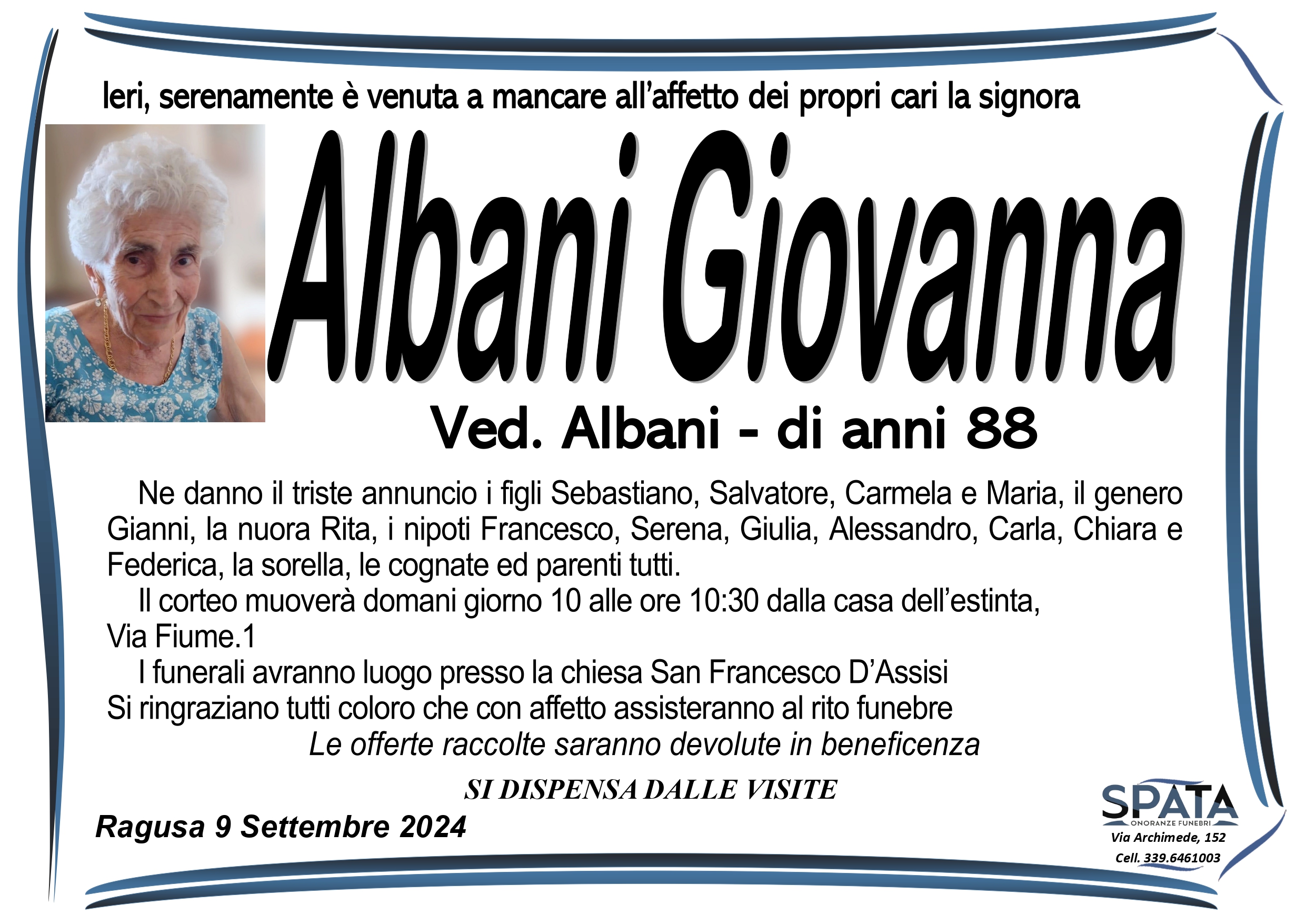 Necrologi: Giovanna Albani