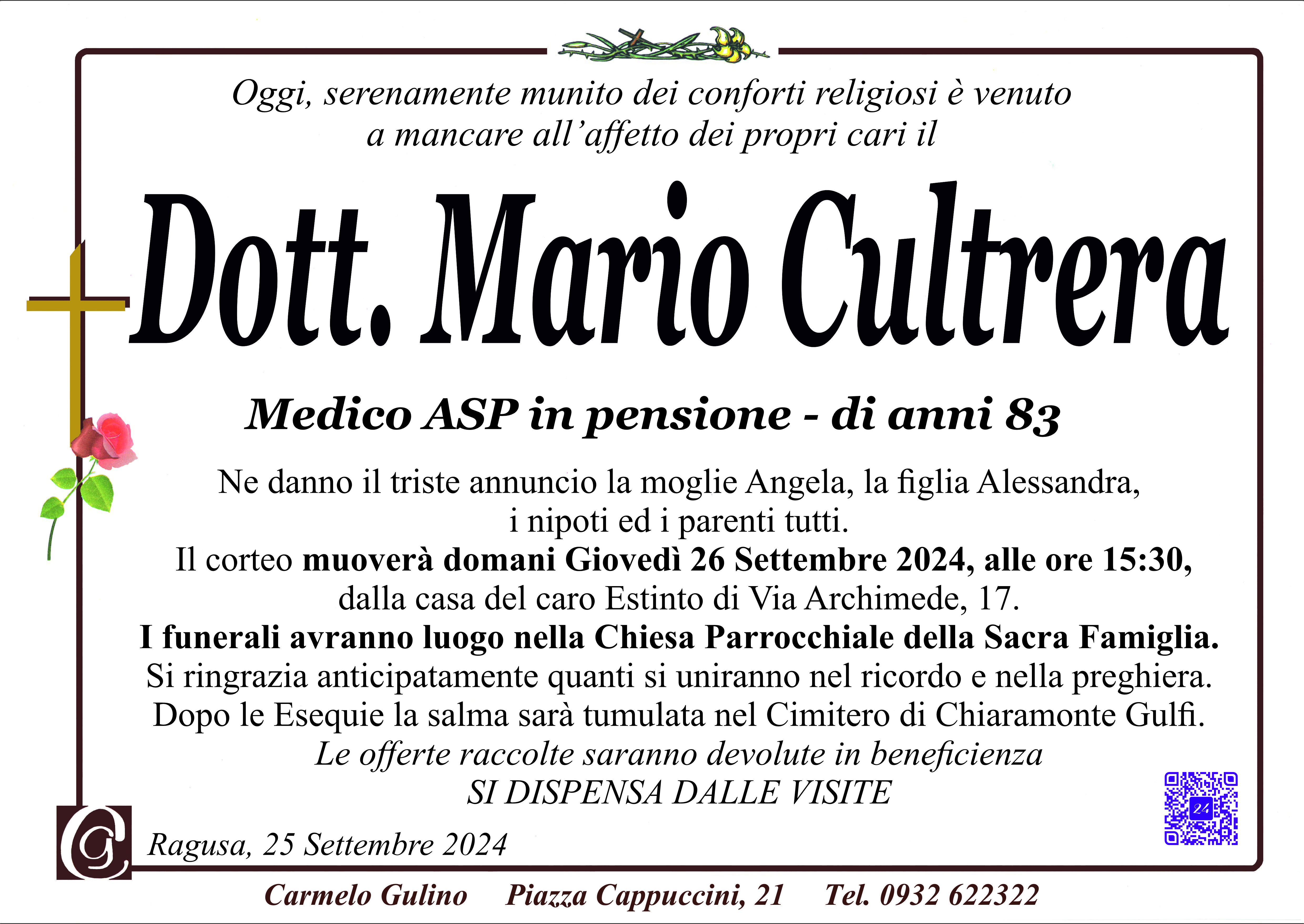Necrologi: Mario Cutrera