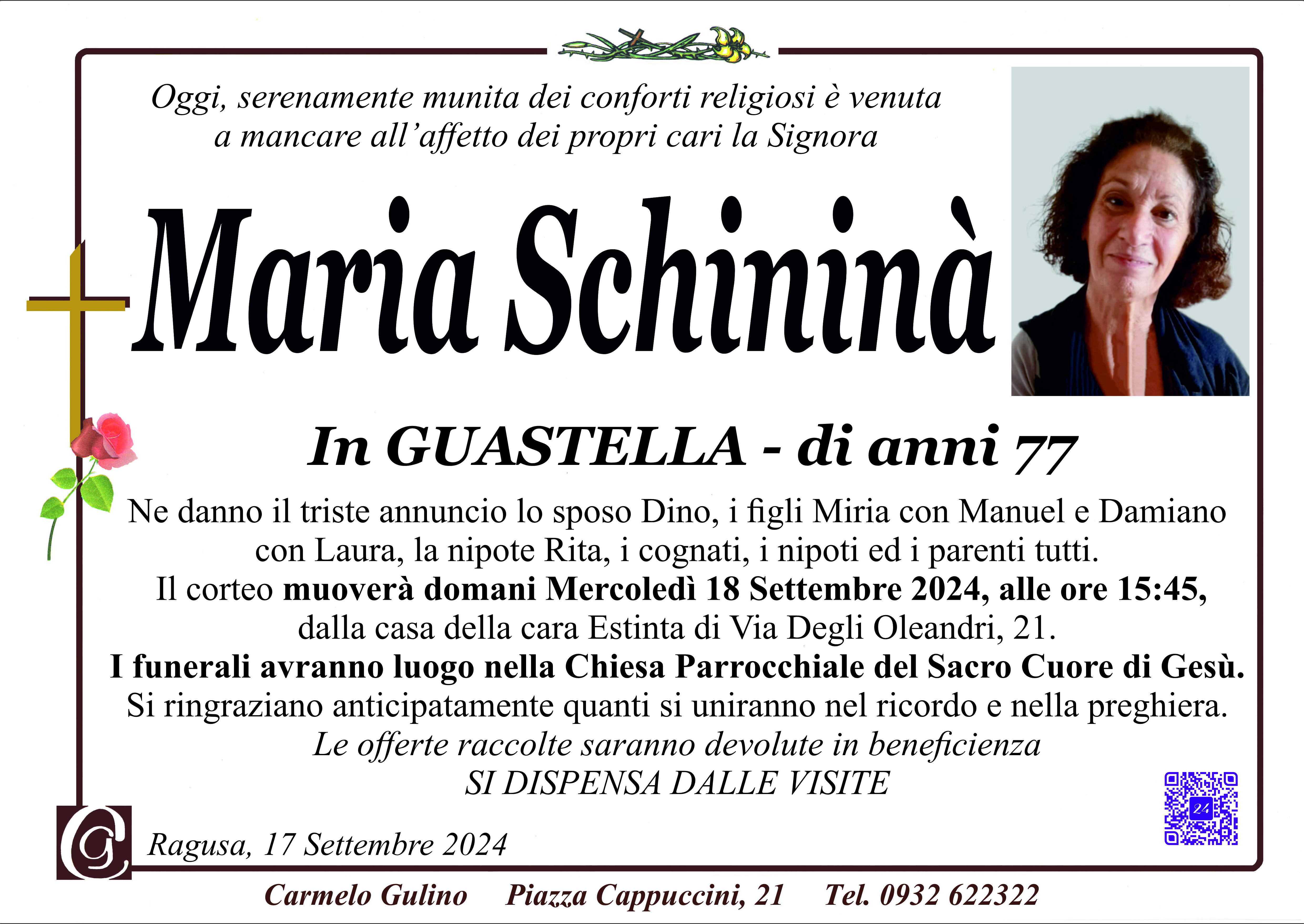 Necrologi: Maria Schininà