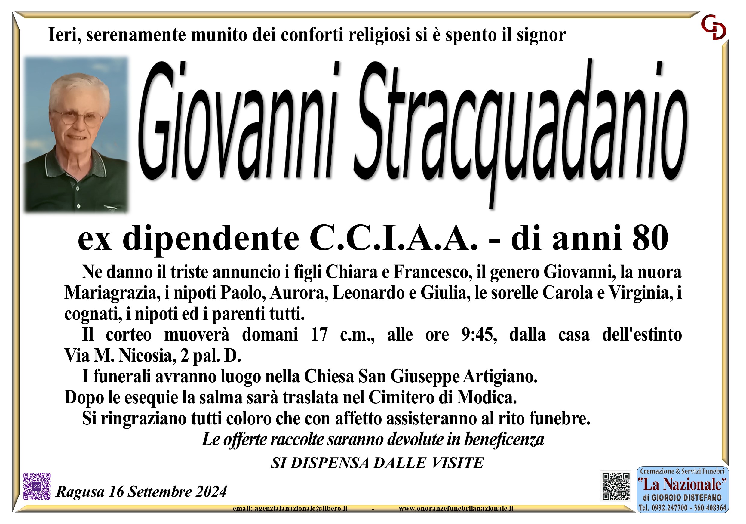 Necrologi: Giovanni Stracquadanio
