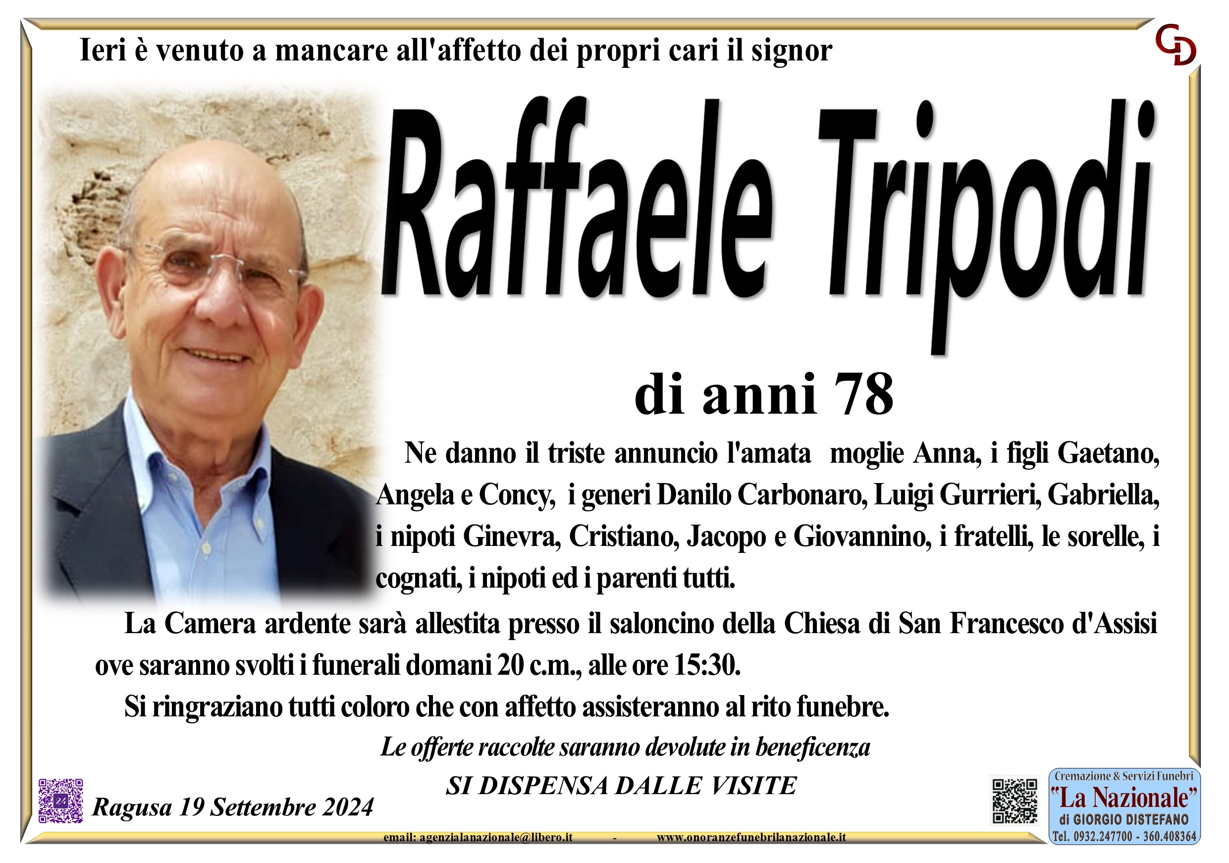 Necrologi: Raffaele Tripodi