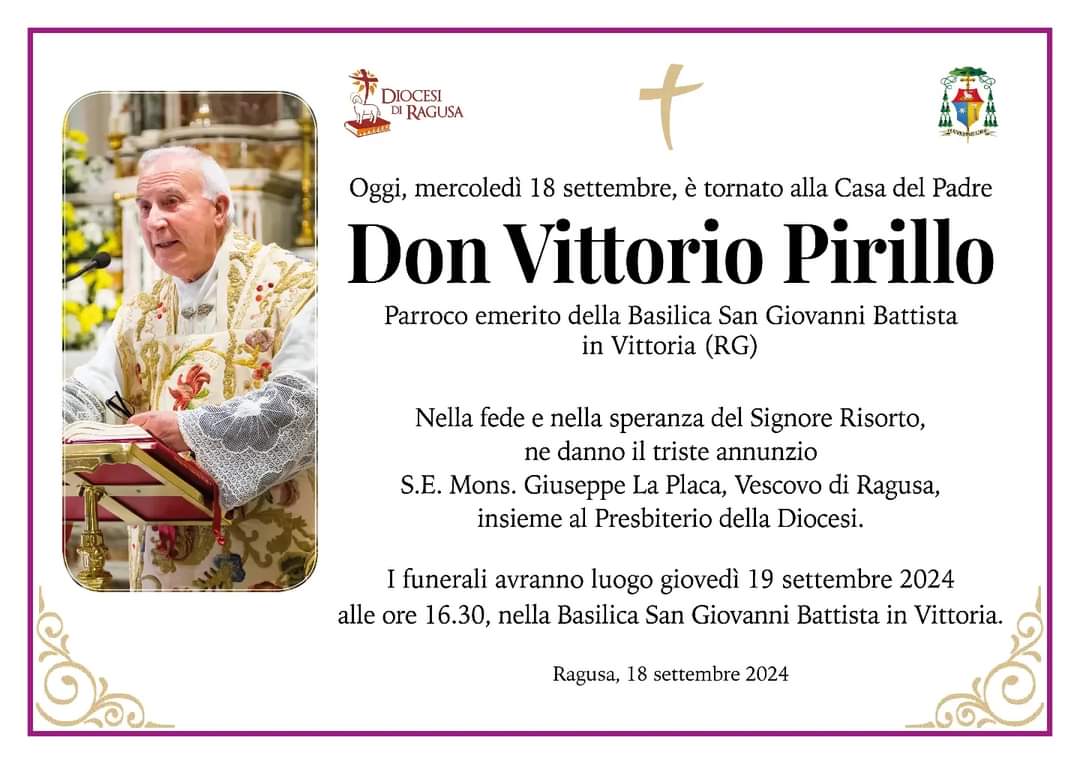 Necrologi: Don Vittorio Pirillo
