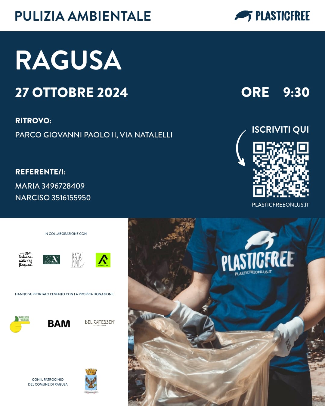Community Cleanup pulisce il parco Giovanni Paolo II a Ragusa