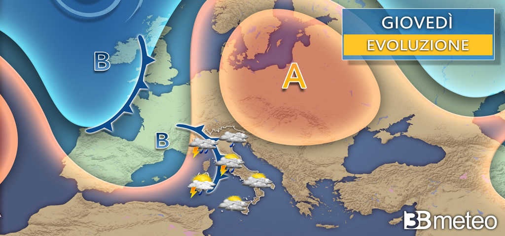 Meteo: continua l’ondata di maltempo ma il sud sarà meno coinvolto. La causa? Un fronte polare più basso della media
