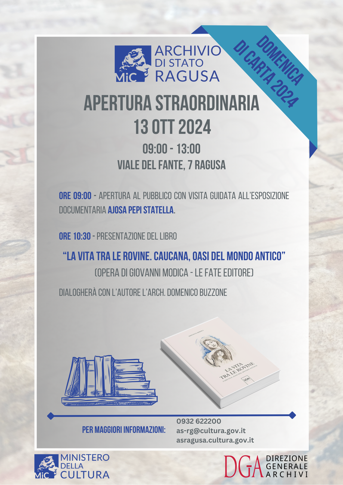 Domenica di Carta: all’archivio di Stato di Ragusa si presenta il libro di Giovanni Modica