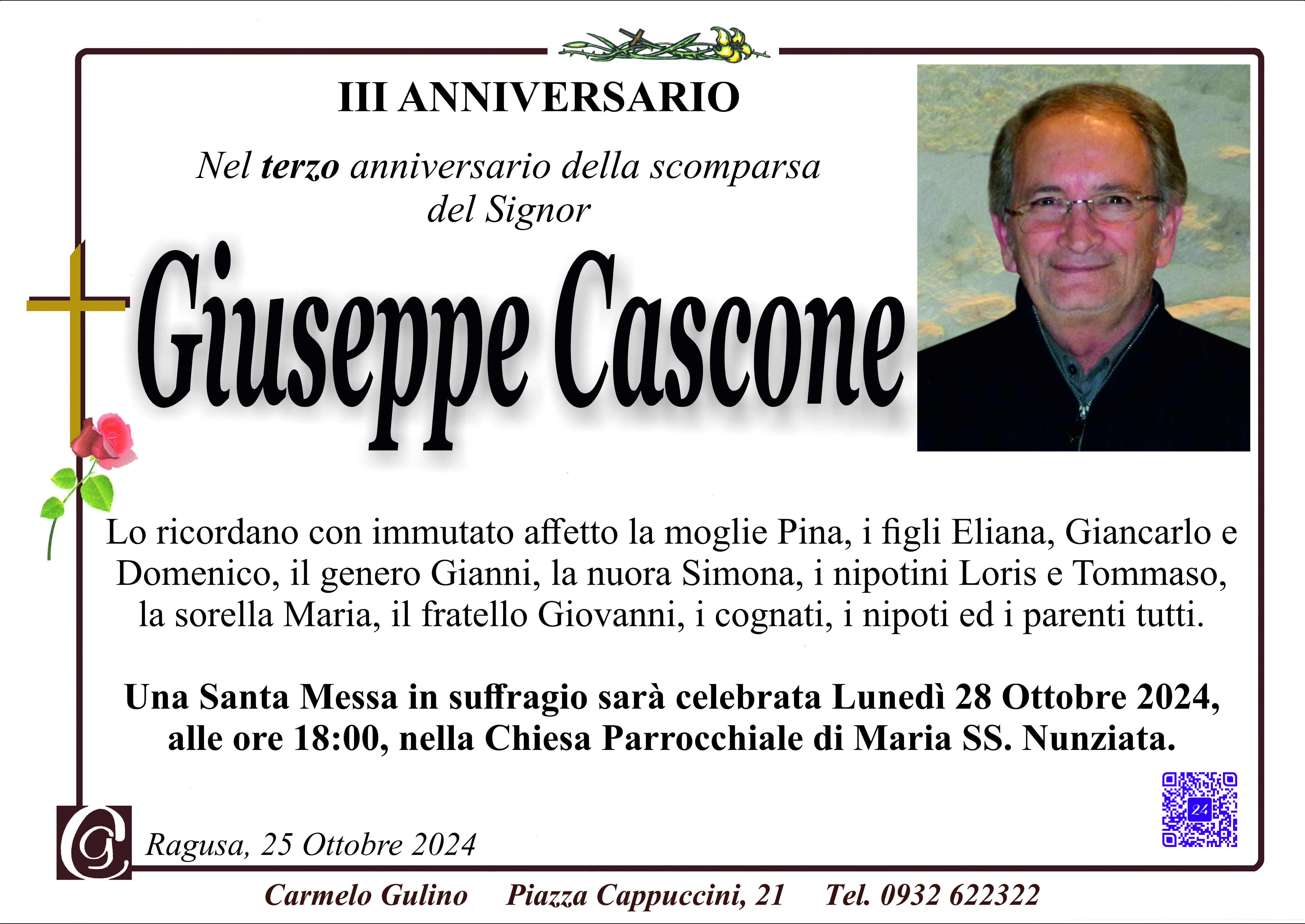 Anniversario: Giuseppe Cascone
