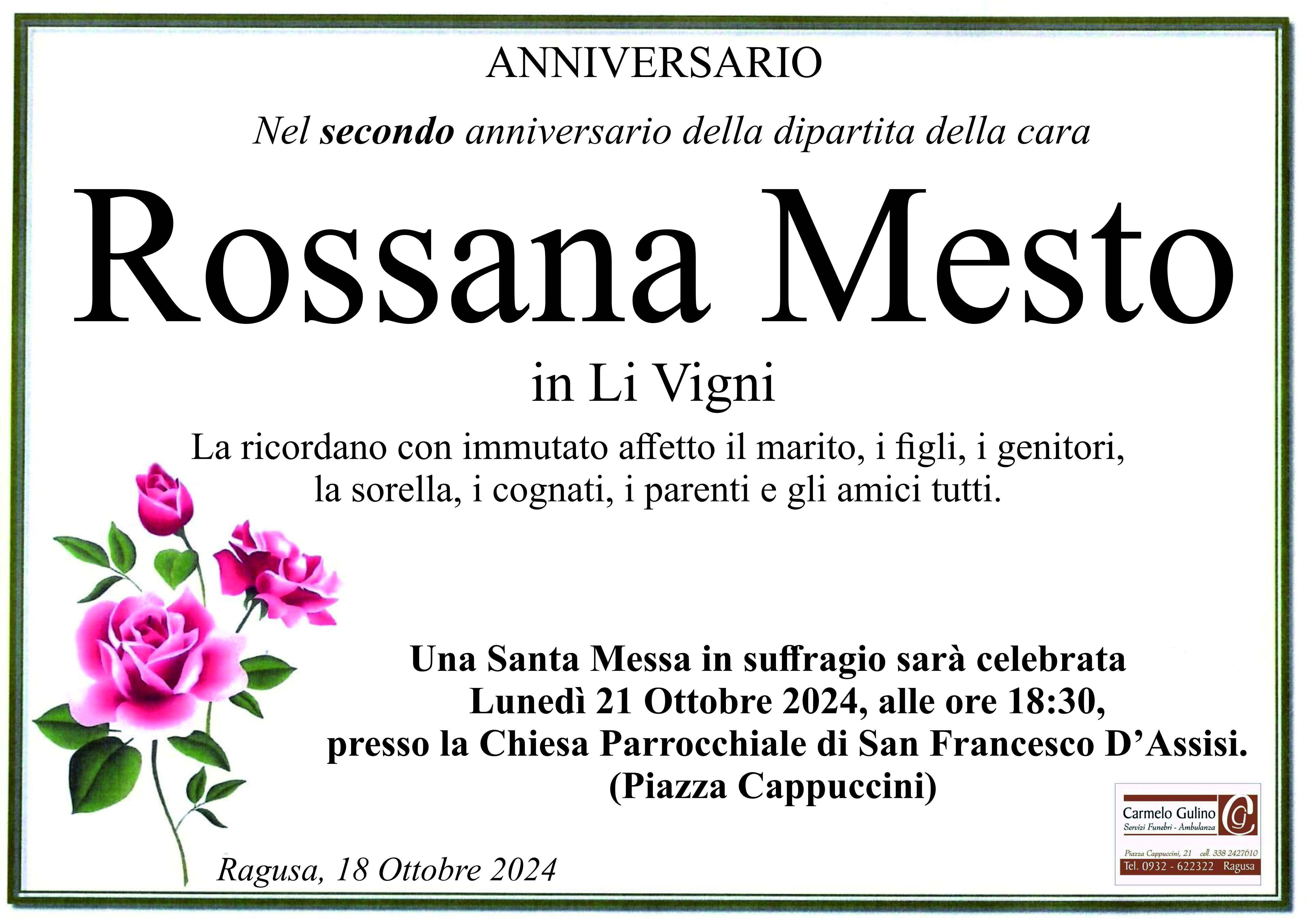 Anniversario: Rossana Mesto