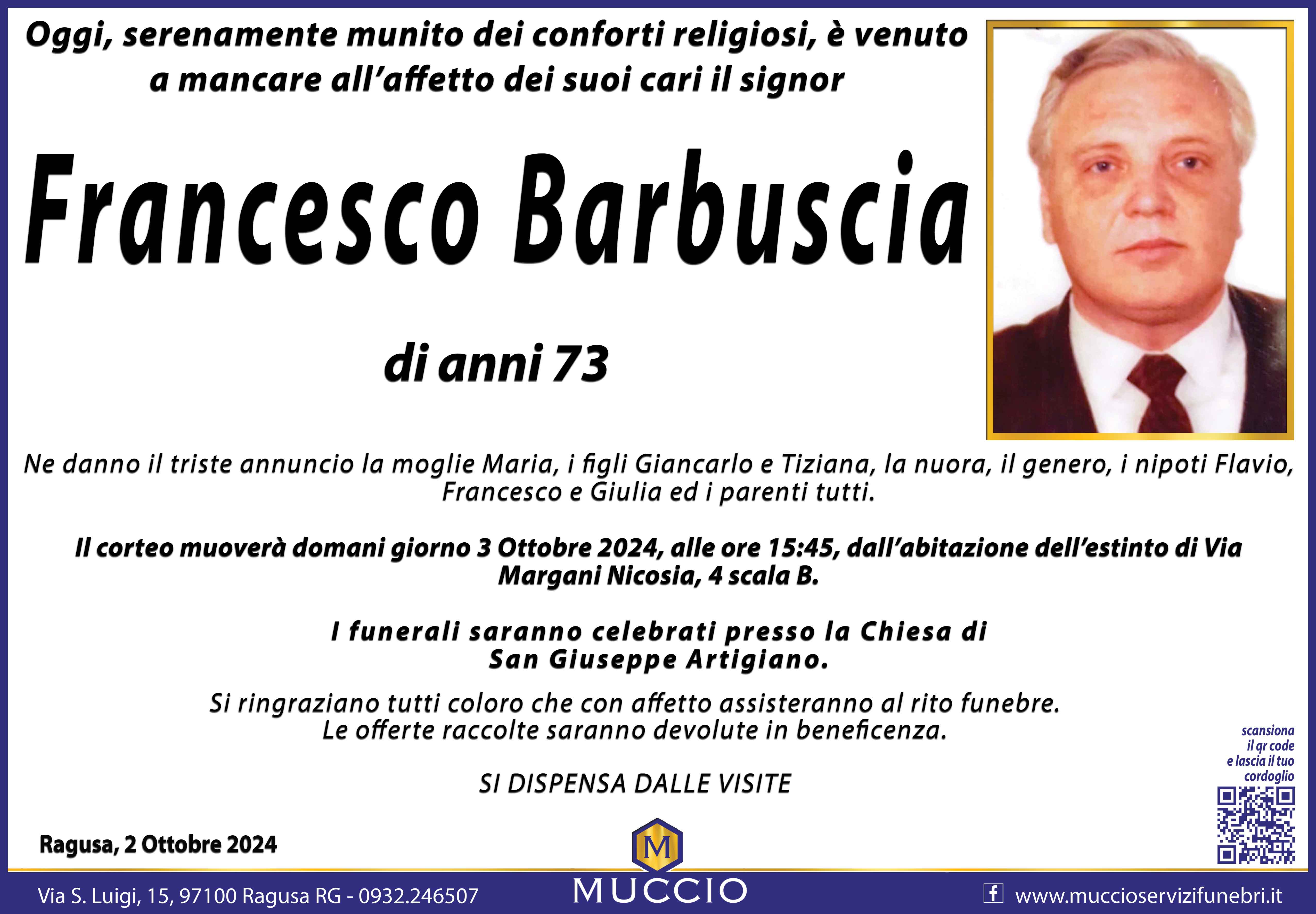 Necrologi: Francesco Barbuscia