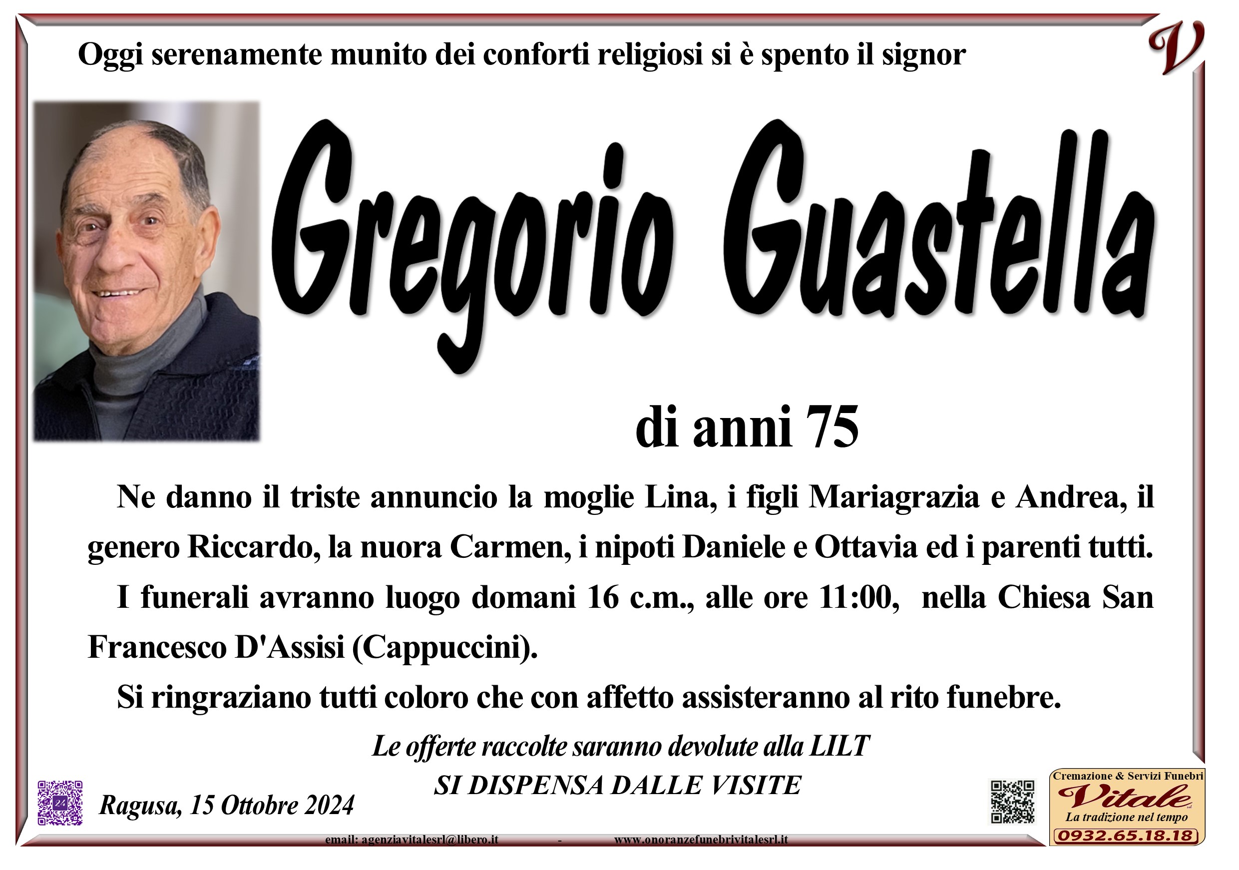 Necrologi: Gregorio Guastella