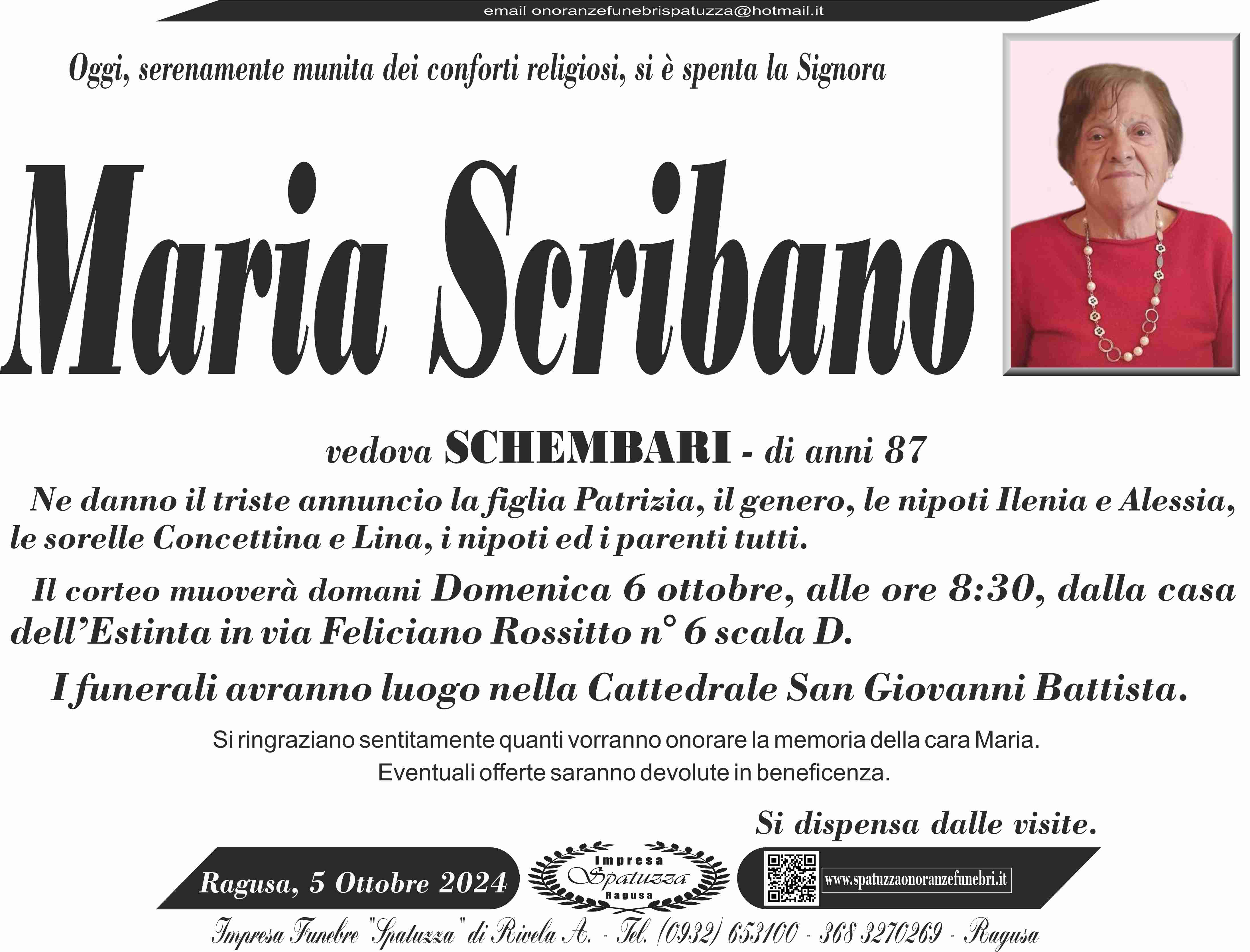 Necrologi: Maria Scribano