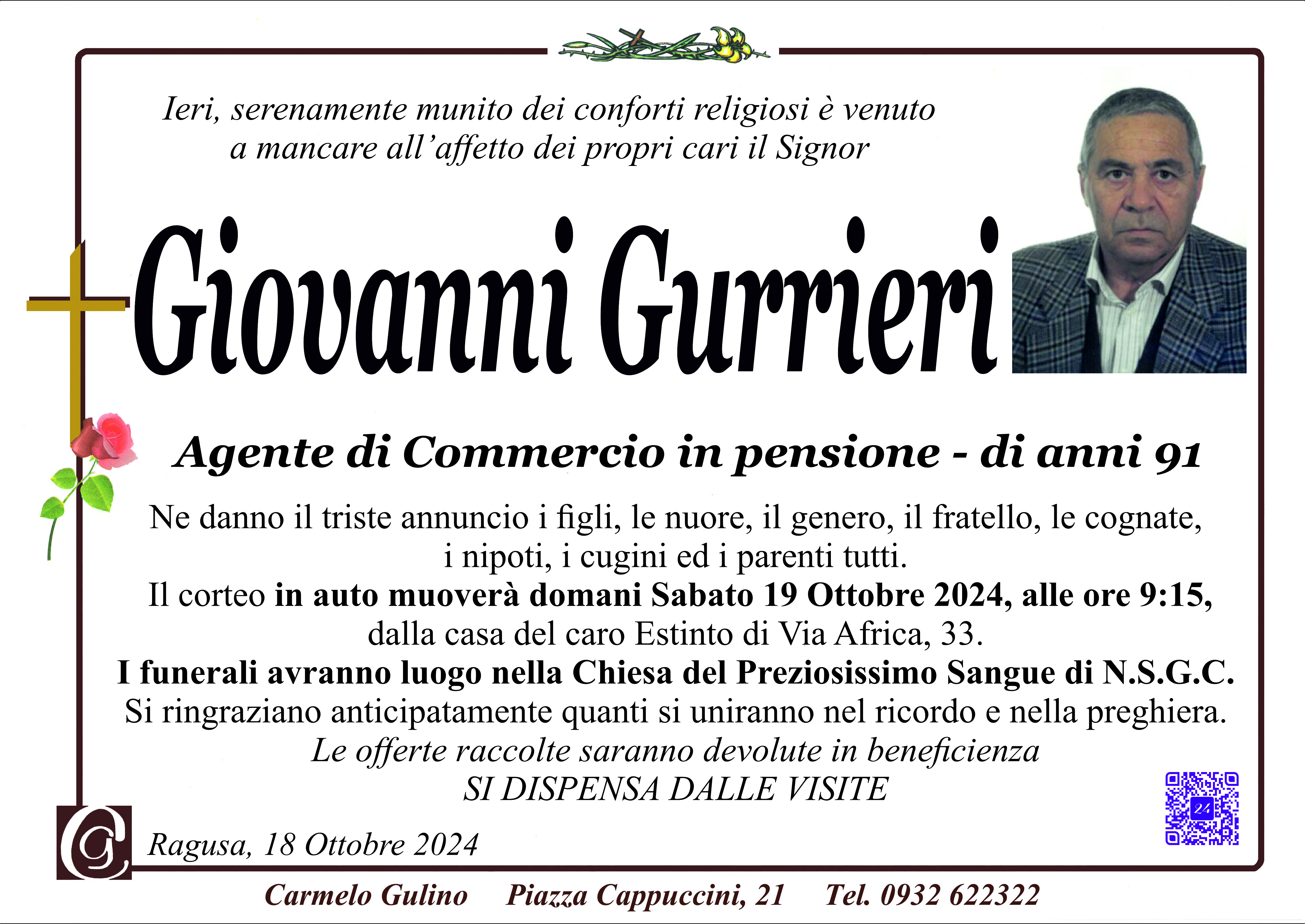 Necrologi: Giovanni Gurrieri