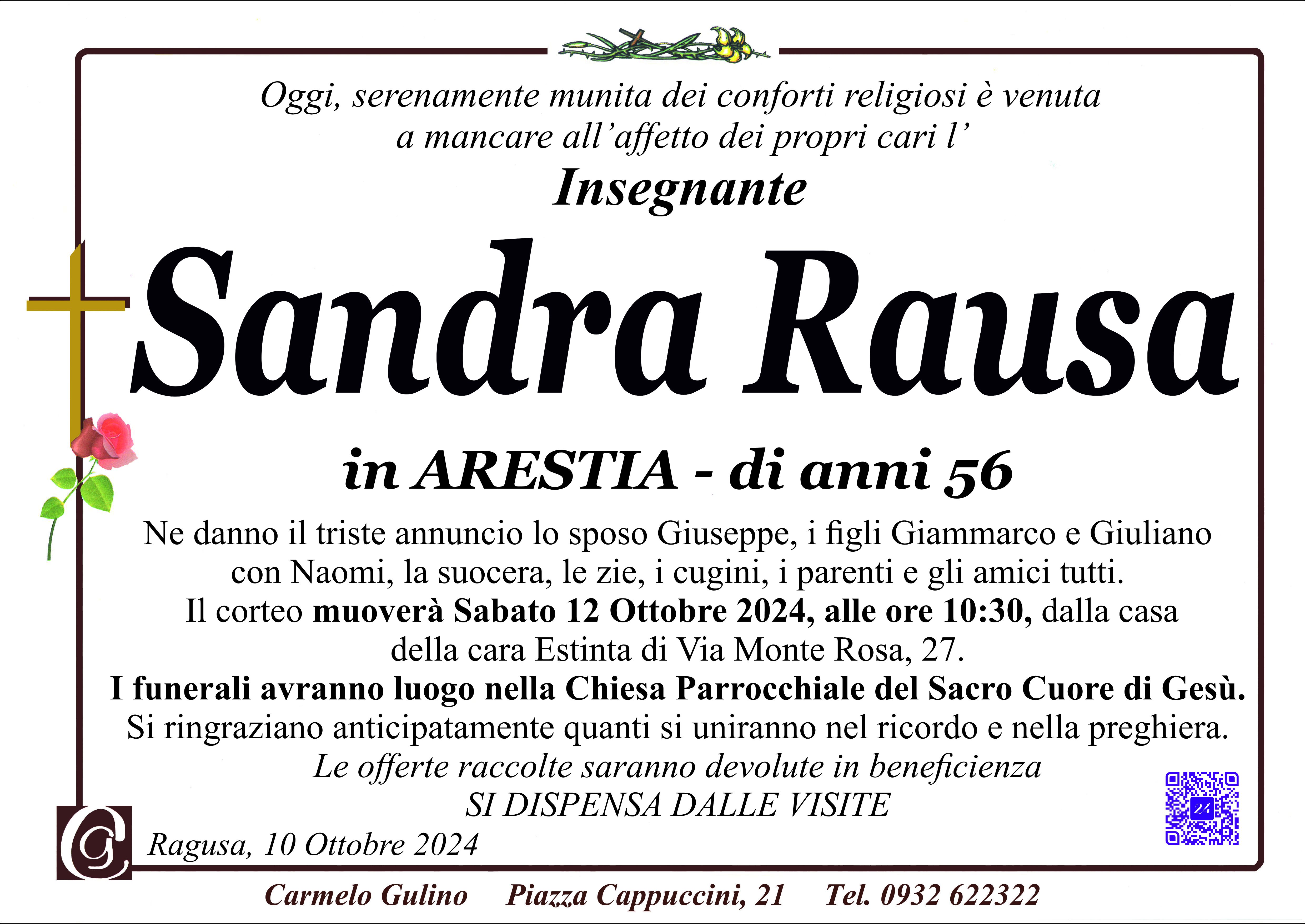 Necrologi: Sandra Rausa