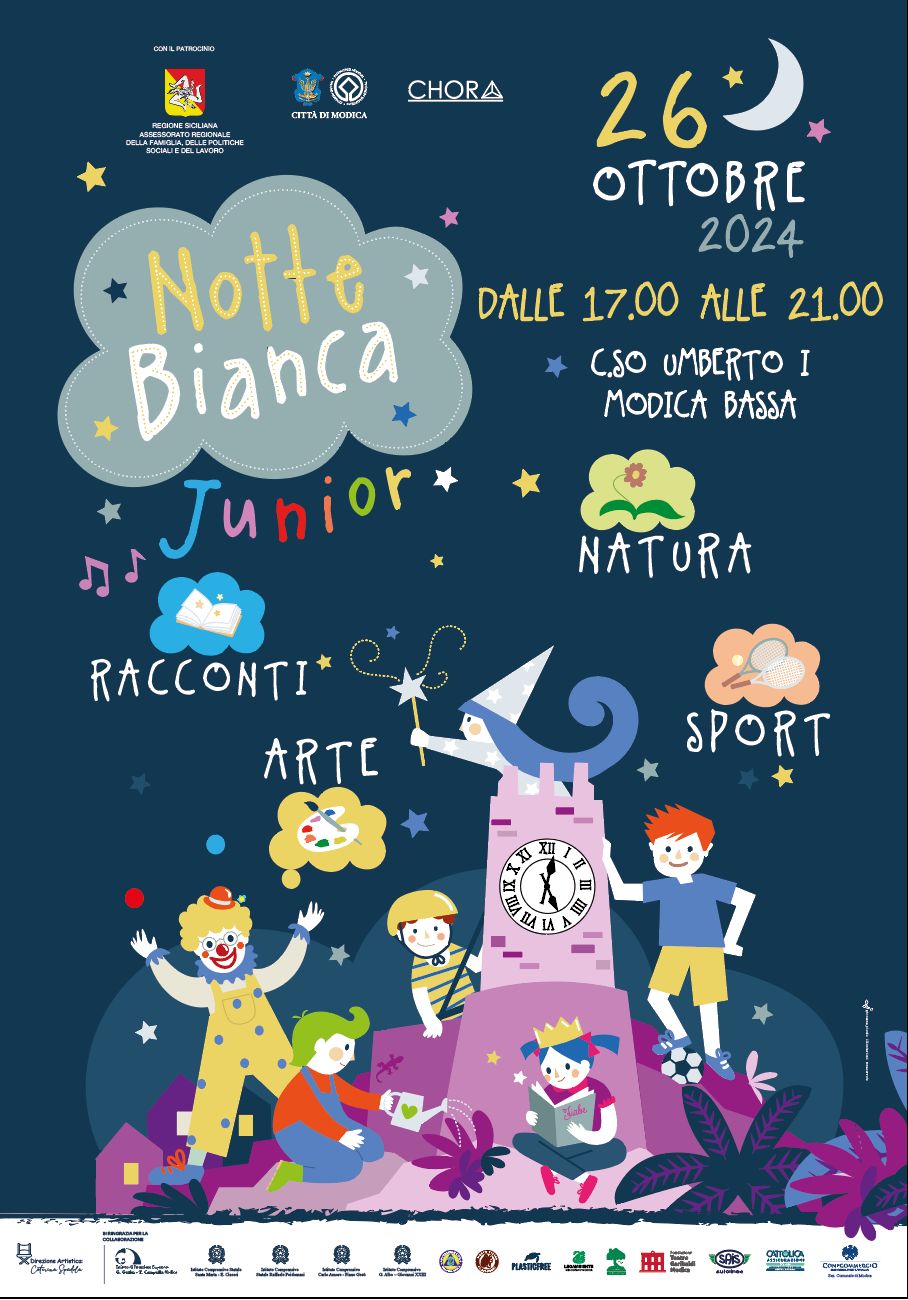 Notte Bianca Junior a Modica: appuntamento a sabato 26 ottobre dalle 17 in corso Umberto