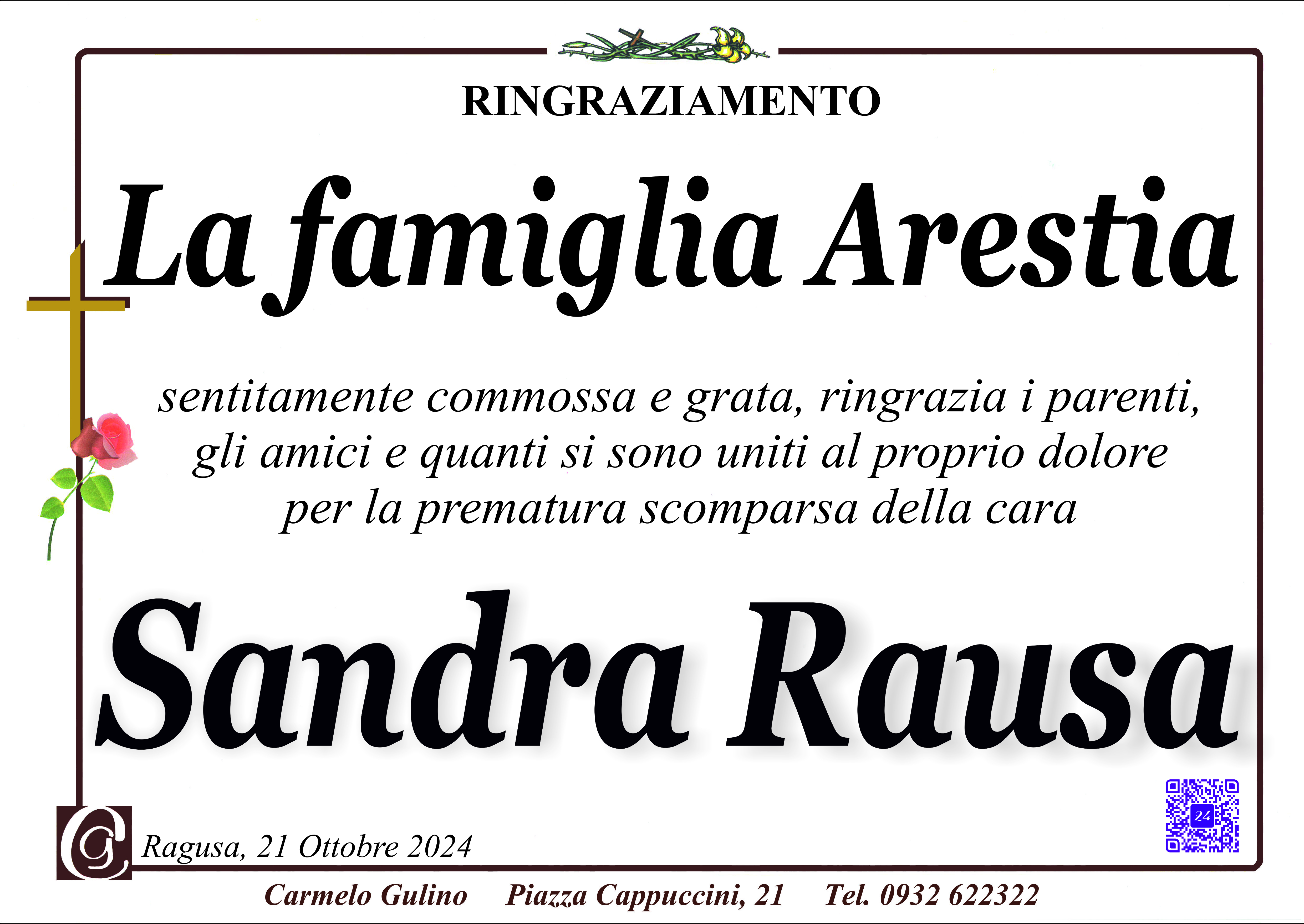 Ringraziamento: famiglia Arestia