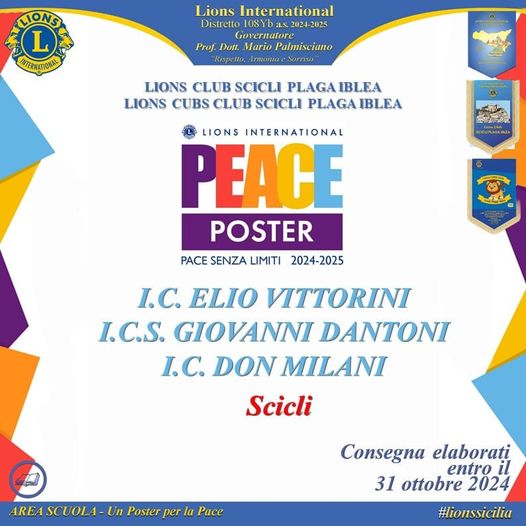 Un poster per la pace. Il Lions di Scicli promuove il concorso con tre istituti comprensivi della città