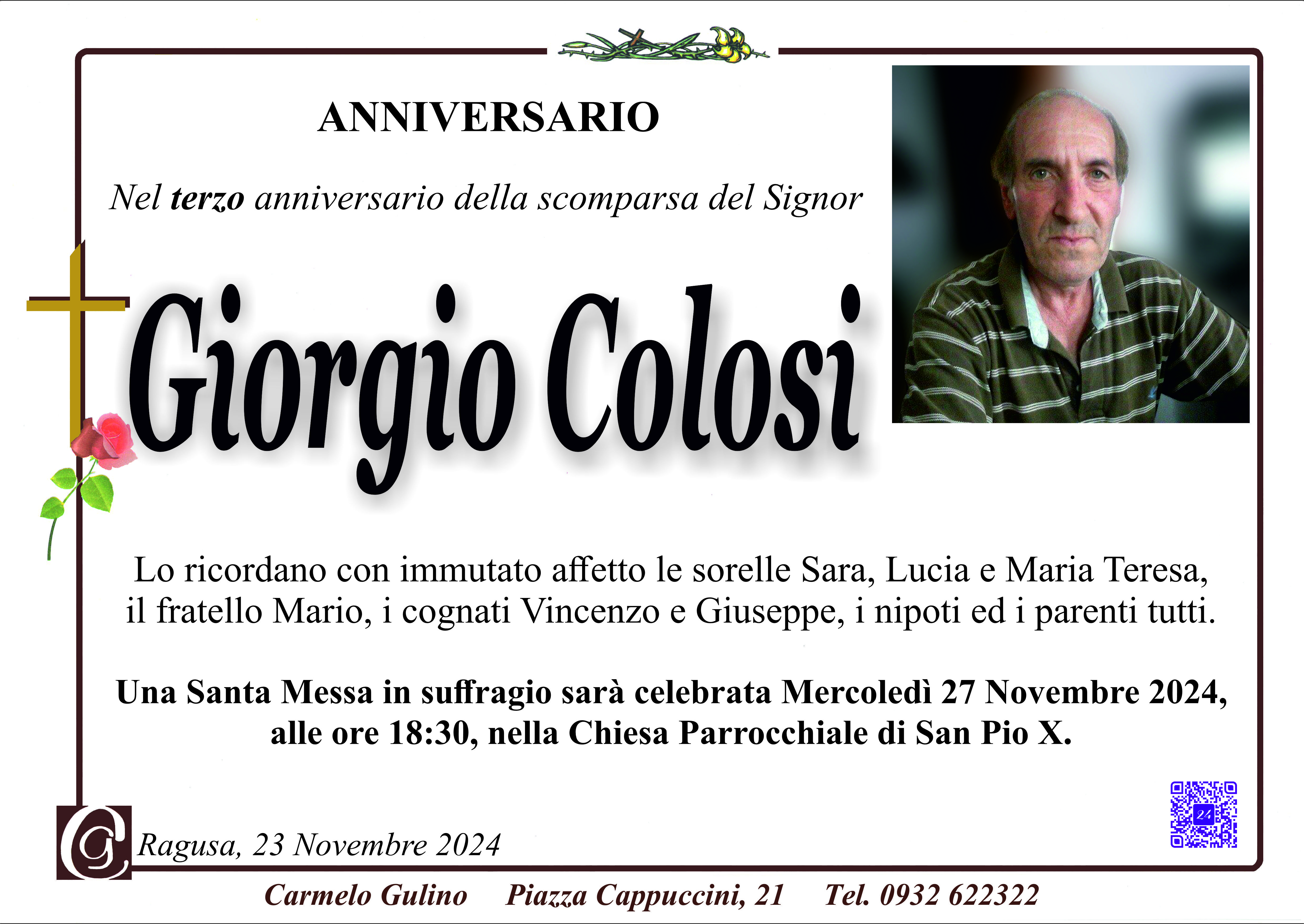 Anniversario: Giorgio Colosi