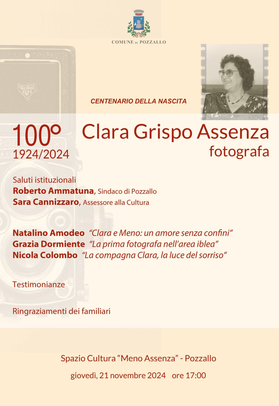 Pozzallo celebra il centenario di Clara Grispo Assenza, fotografa