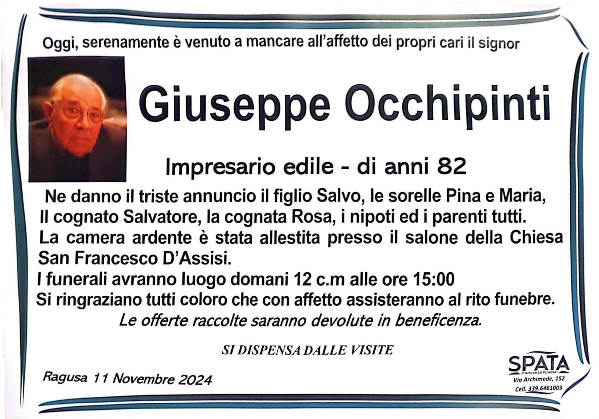 Necrologi: Giuseppe Occhipinti