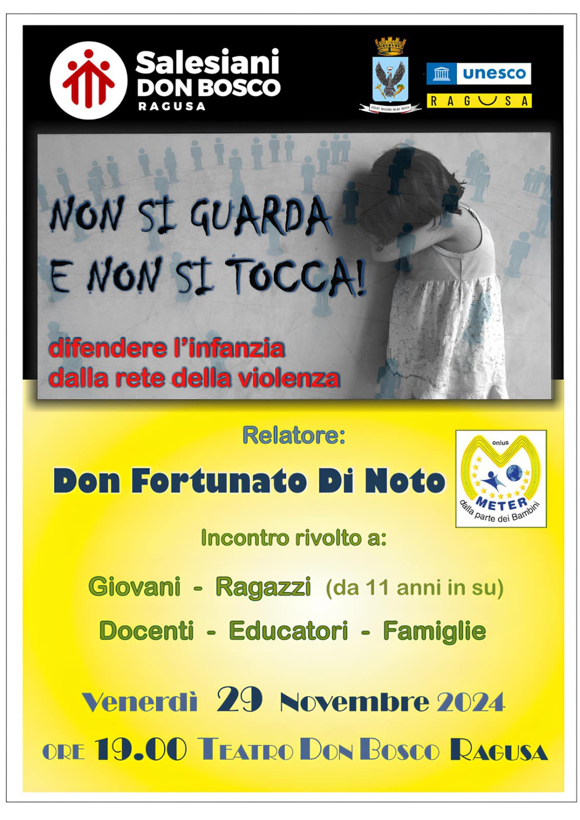 Incontro formativo e informativo con don Fortunato Di Noto ai Salesiani di Ragusa