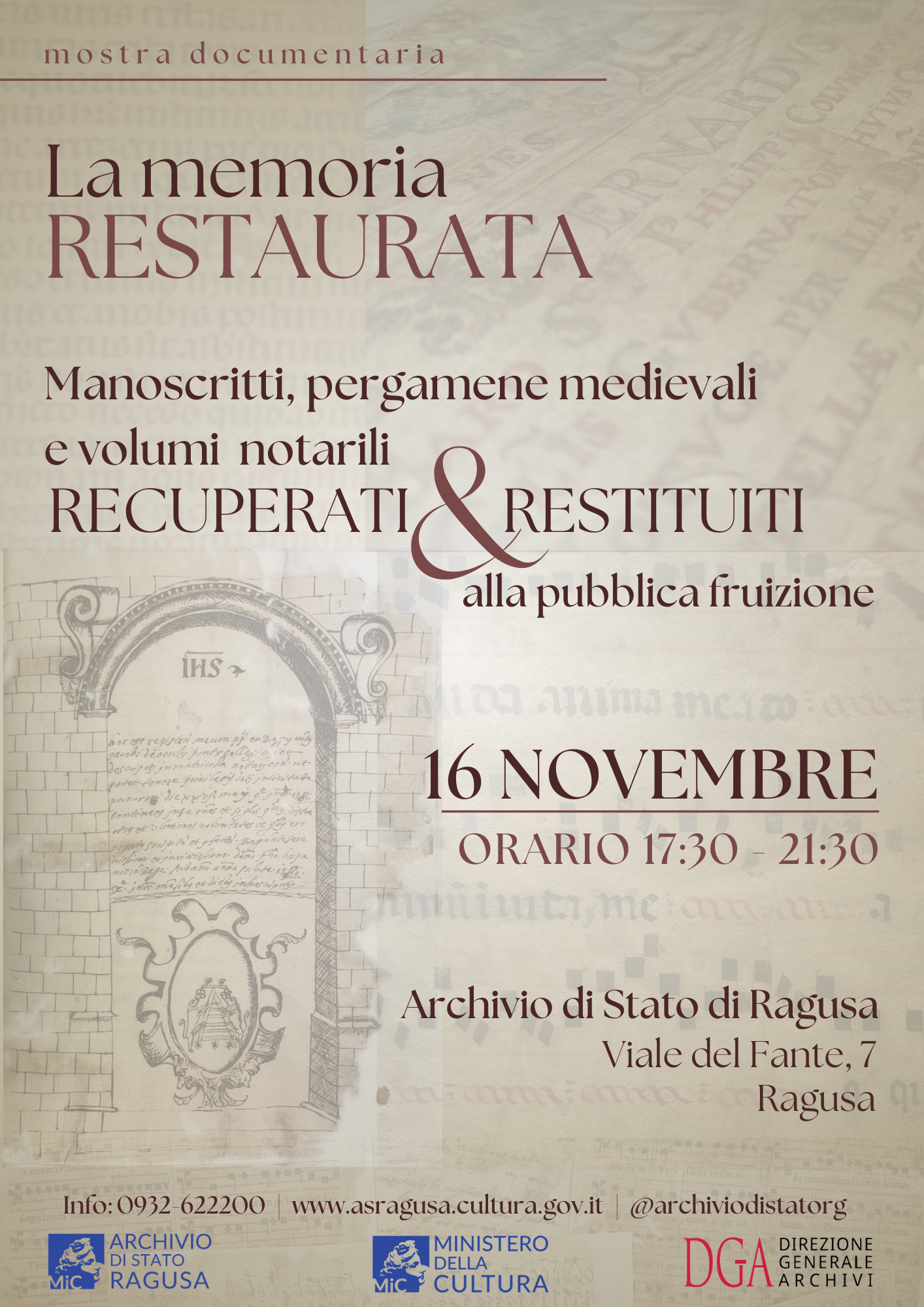 Apertura straordinaria all’Archivio di Stato di Ragusa: si inaugura la mostra “La memoria restaurata”