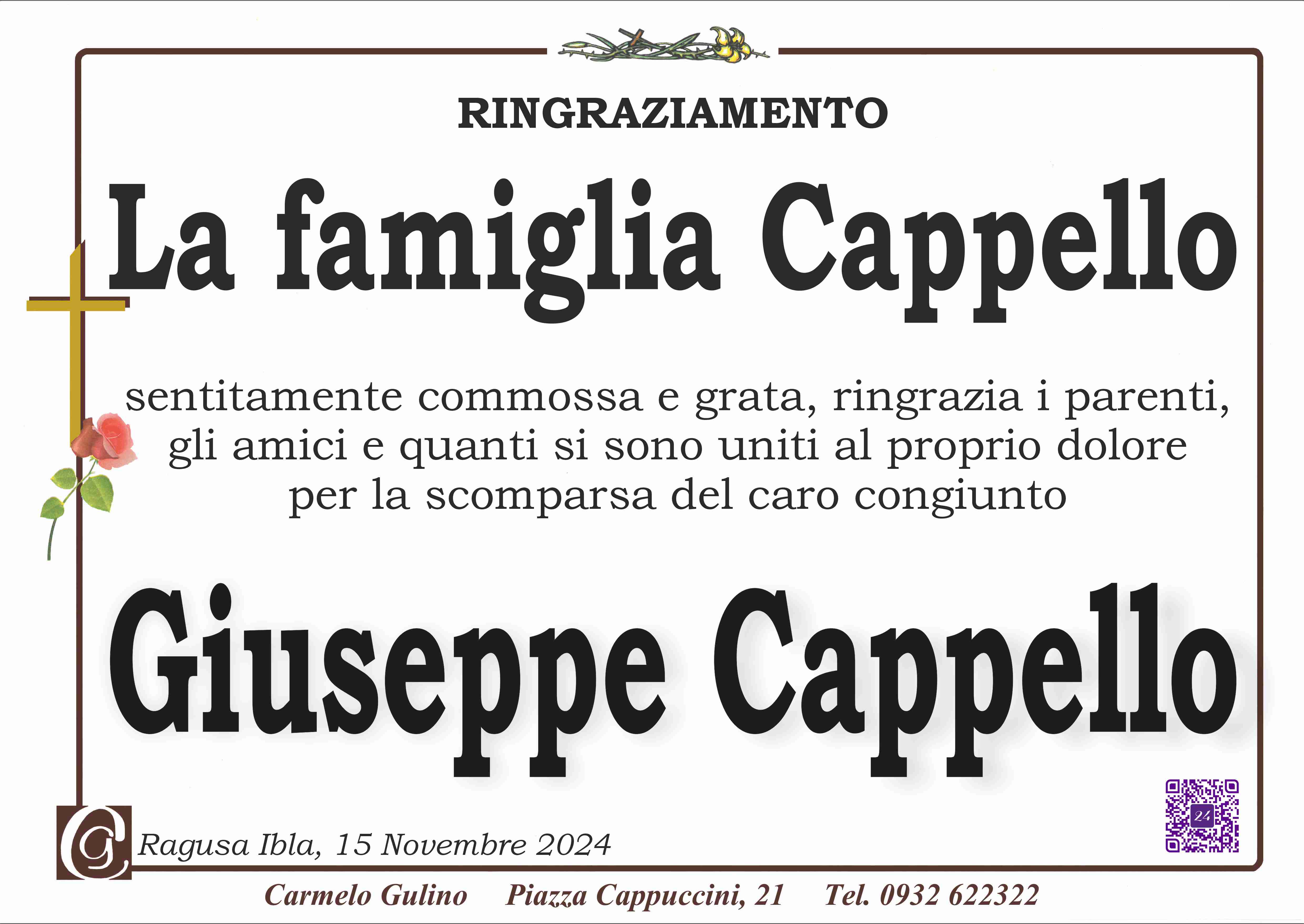 Ringraziamento: famiglia Cappello