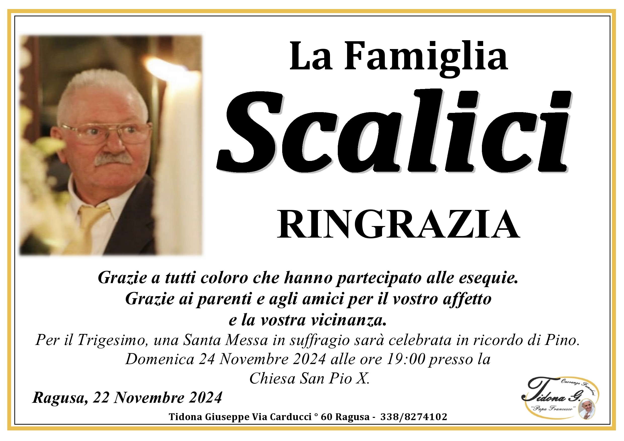 Ringraziamento: famiglia Scalici