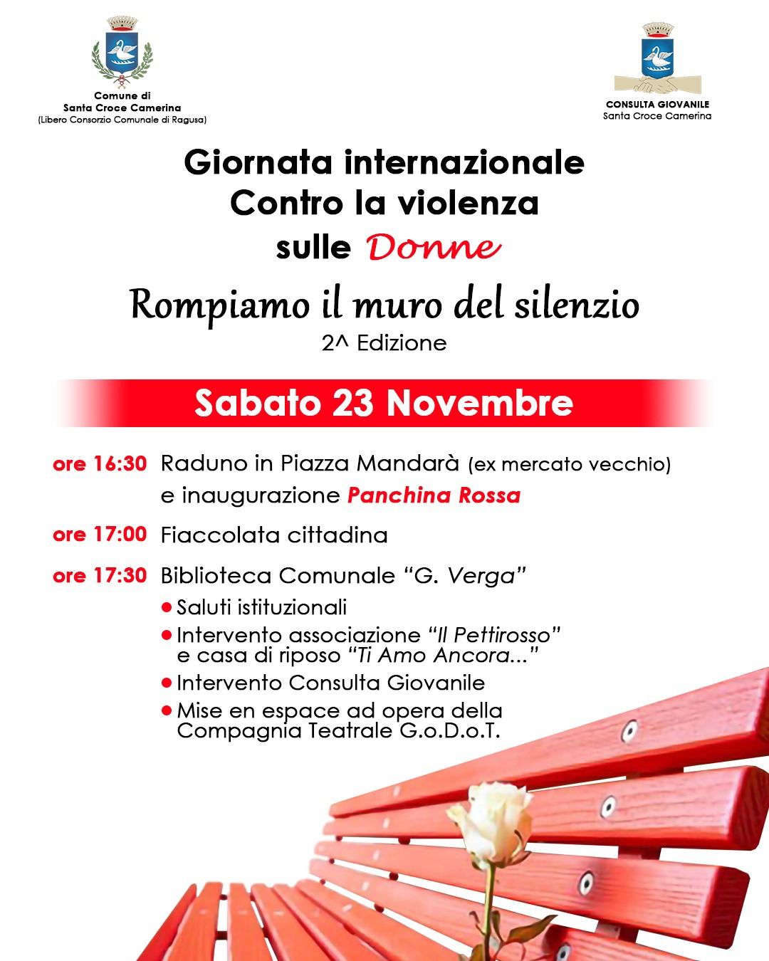 Il 23 novembre a Santa Croce la manifestazione “Rompiamo il silenzio”
