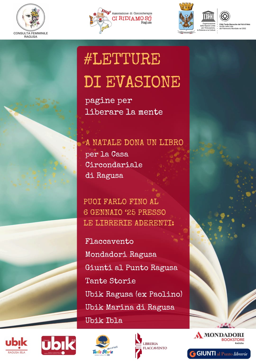 Un Natale di solidarietà: sarà possibile regalare un libro per i detenuti del carcere di Ragusa