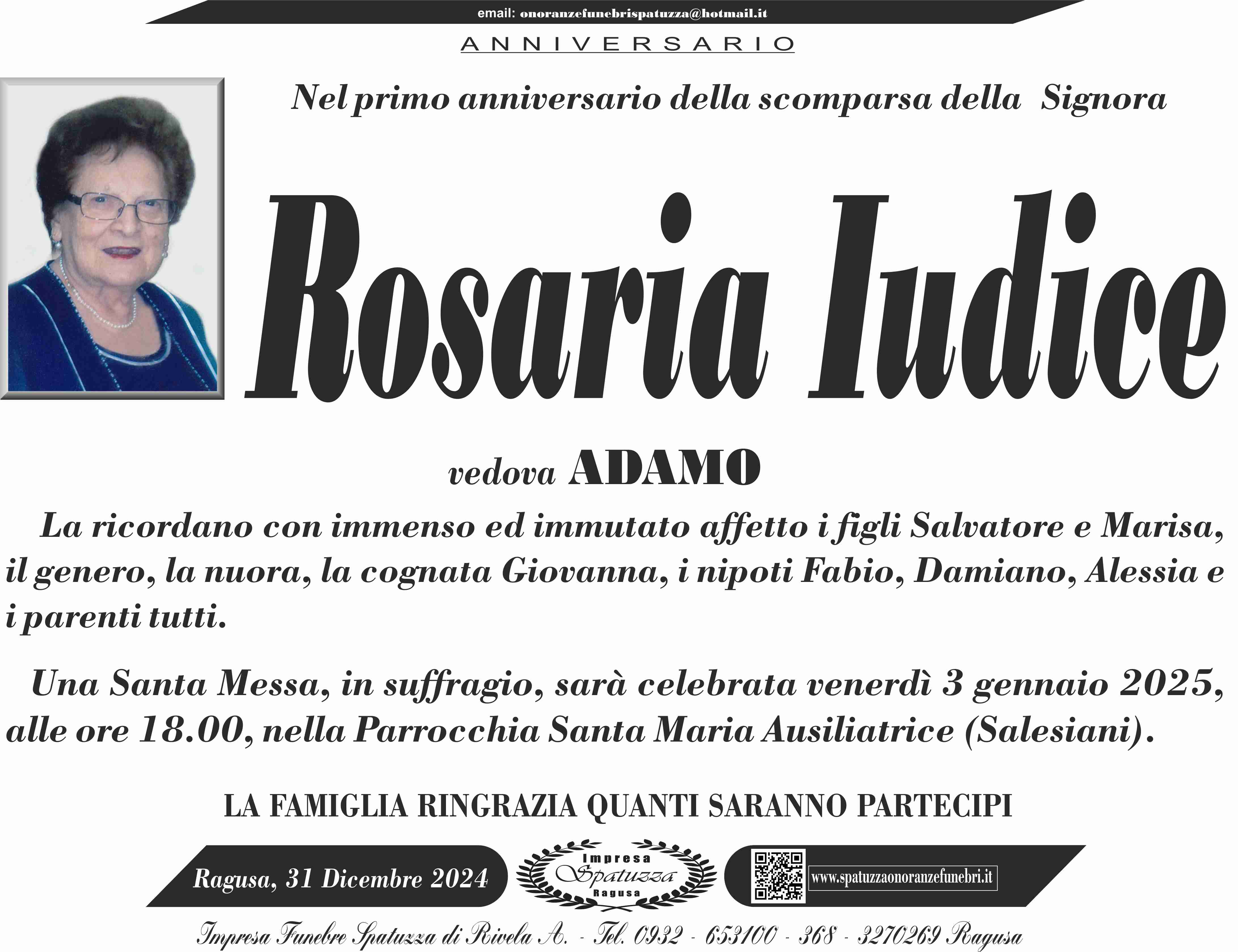 Anniversario: Rosaria Iudice