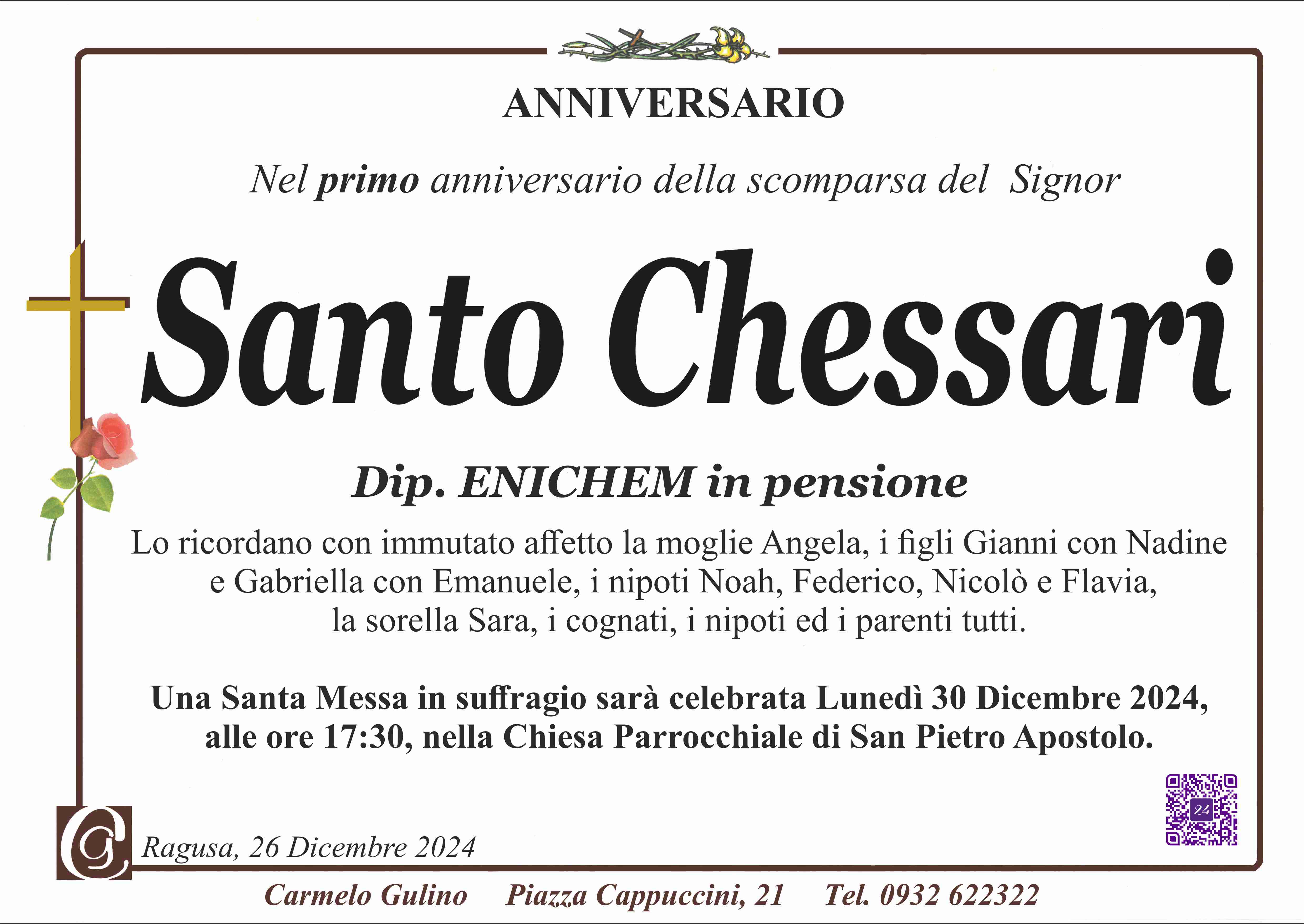 Anniversario: Santo Chessari