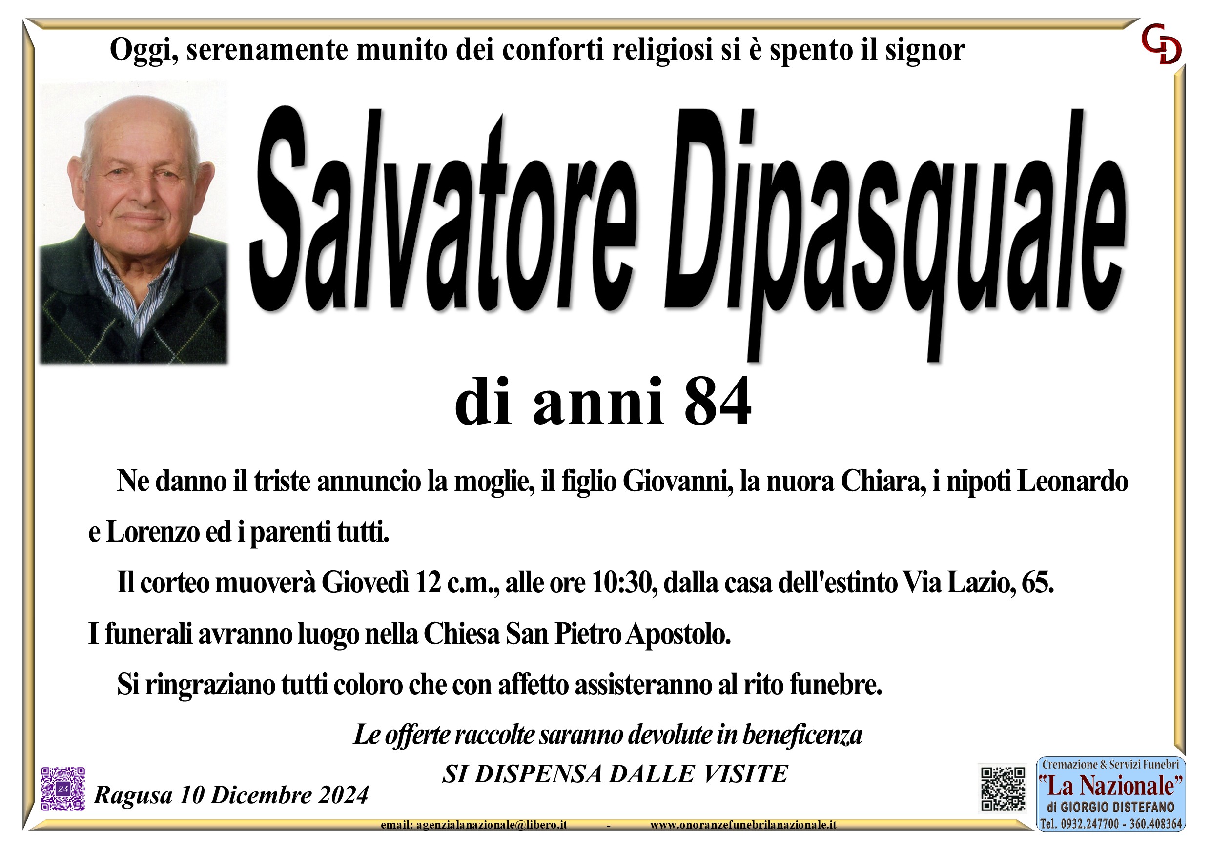 Necrologi: Salvatore Dipasquale